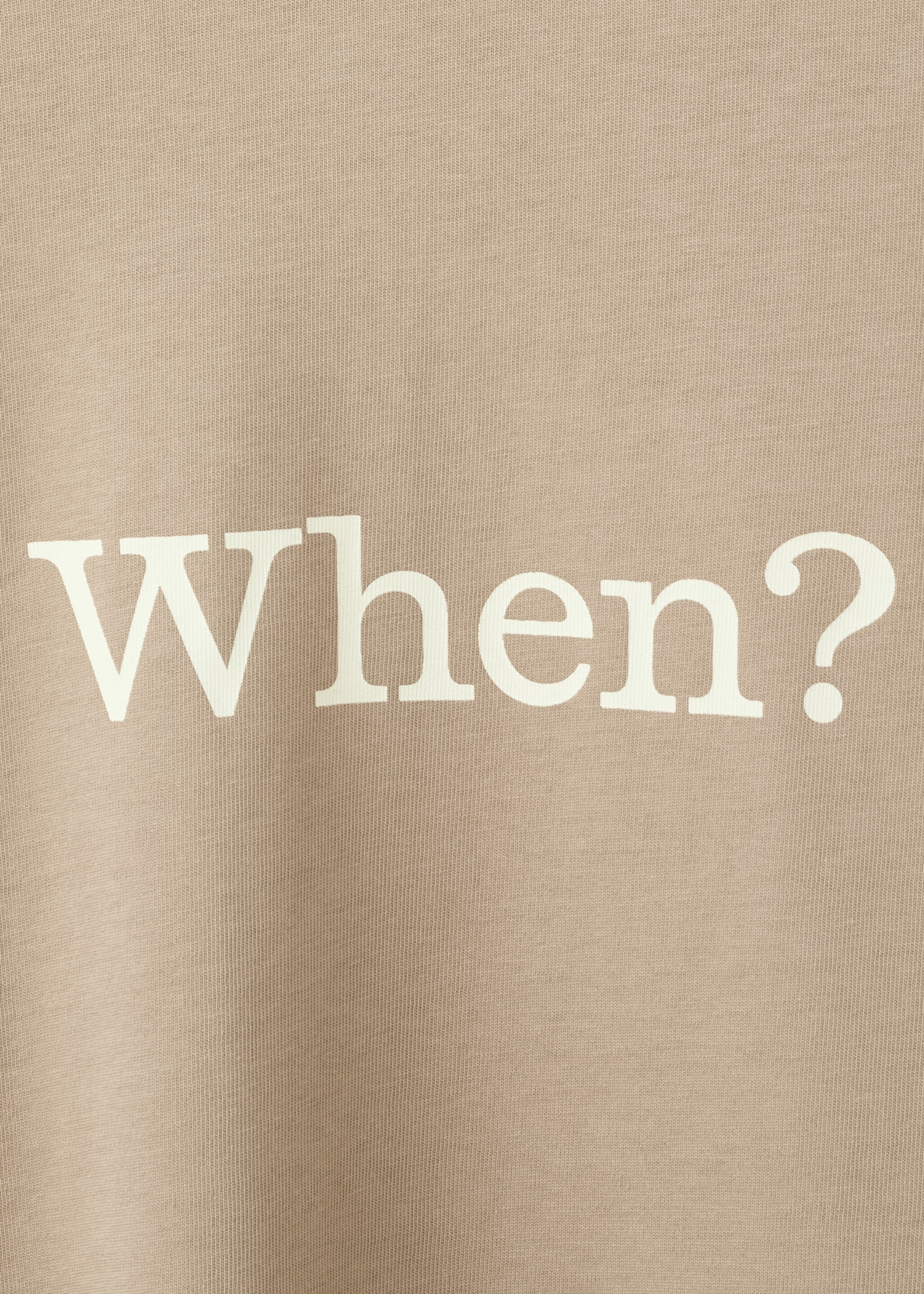 100% cotton t-shirt with printed text - Details of the article 0, Beige. Ref: 27045990-00.