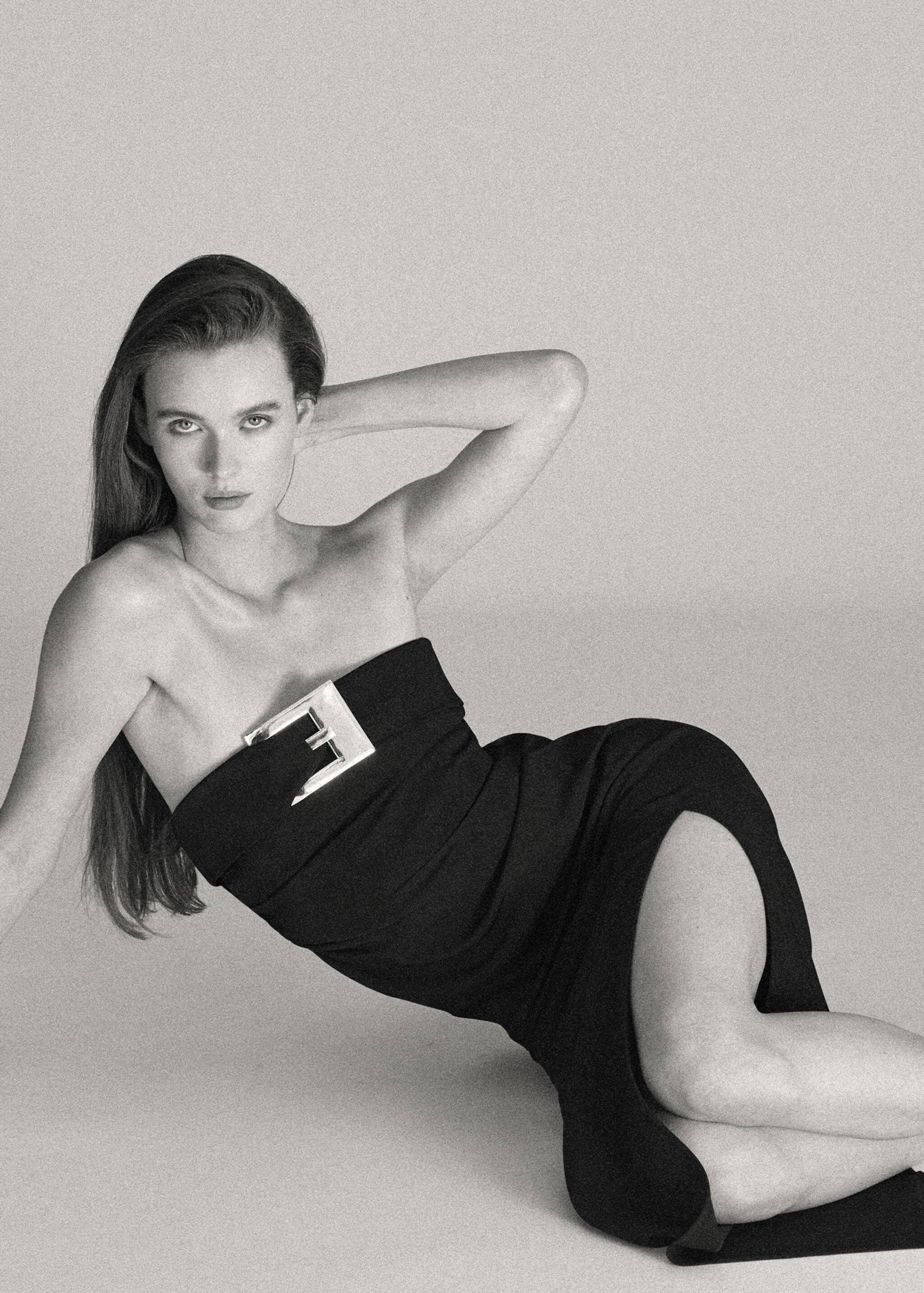 Vestido palabra de honor hebilla metálica - Detalle del artículo 1, Negro. Ref: 27045995-00.