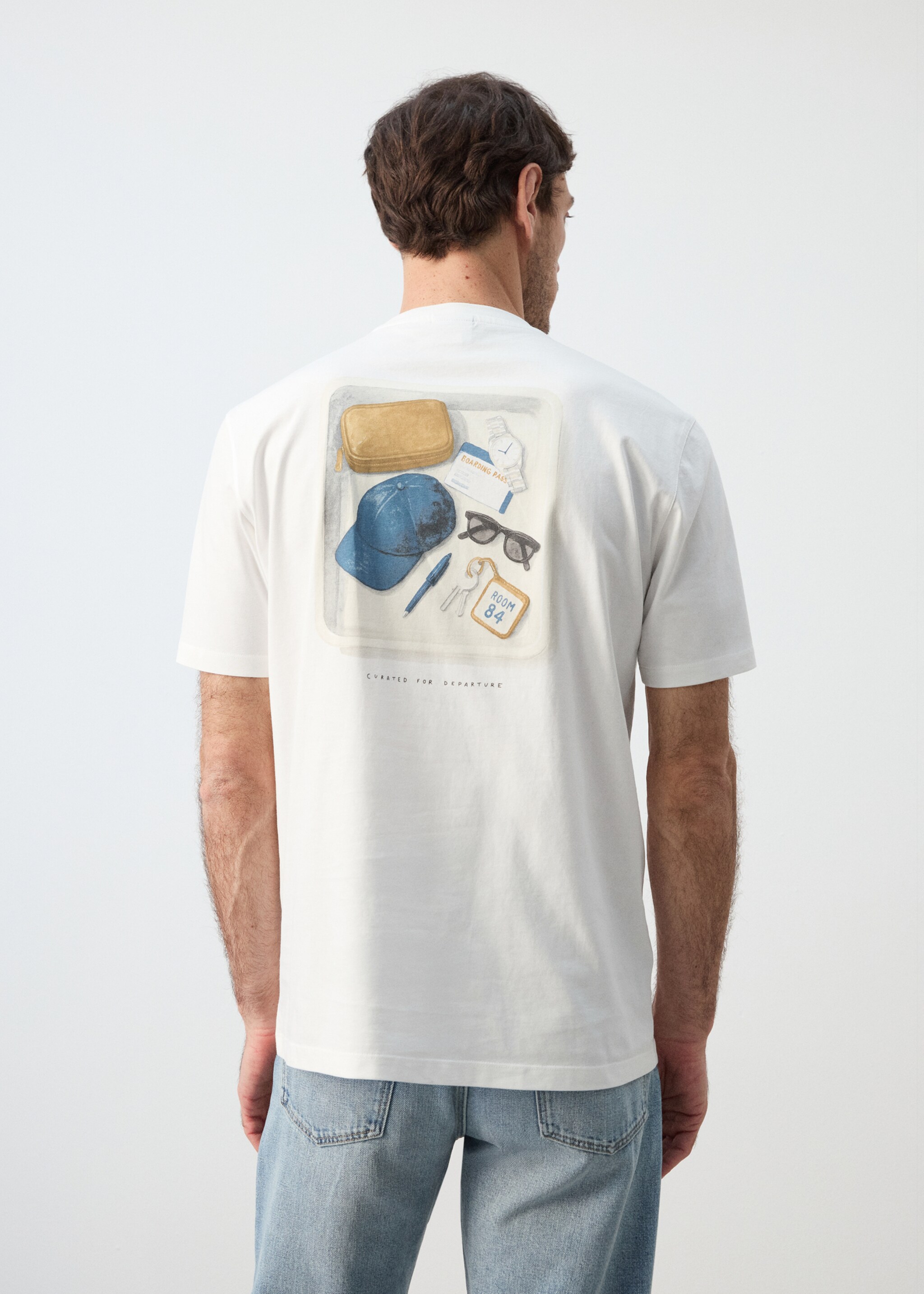 100% cotton graphic tee - Reverse of the article, White. Ref: 27045998-00.