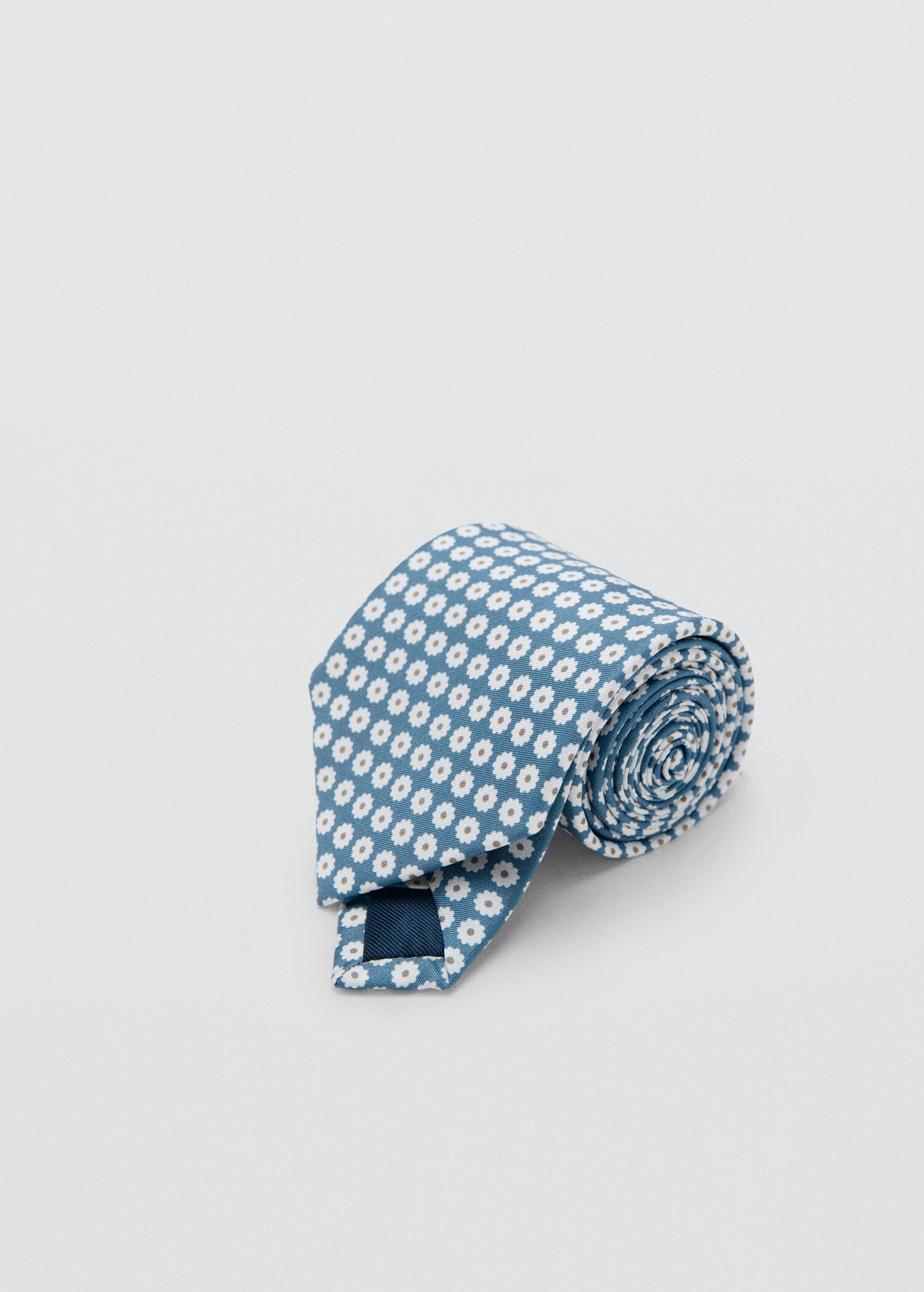 100% silk tie with floral print - Medium plane