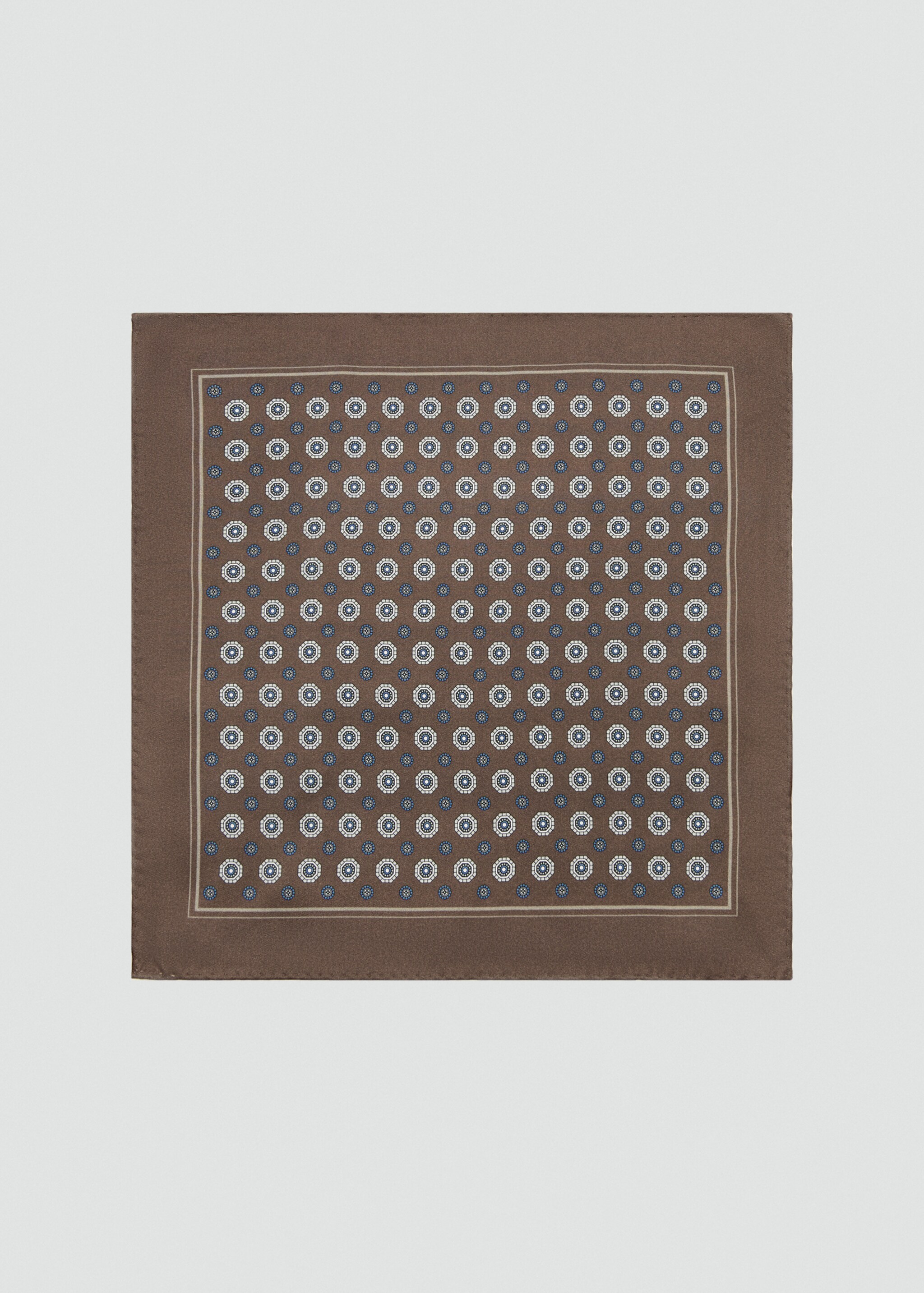 Платок из 100% шелка с принтом - Изделие без модели, Коричневый. Ref: 27046001-00.