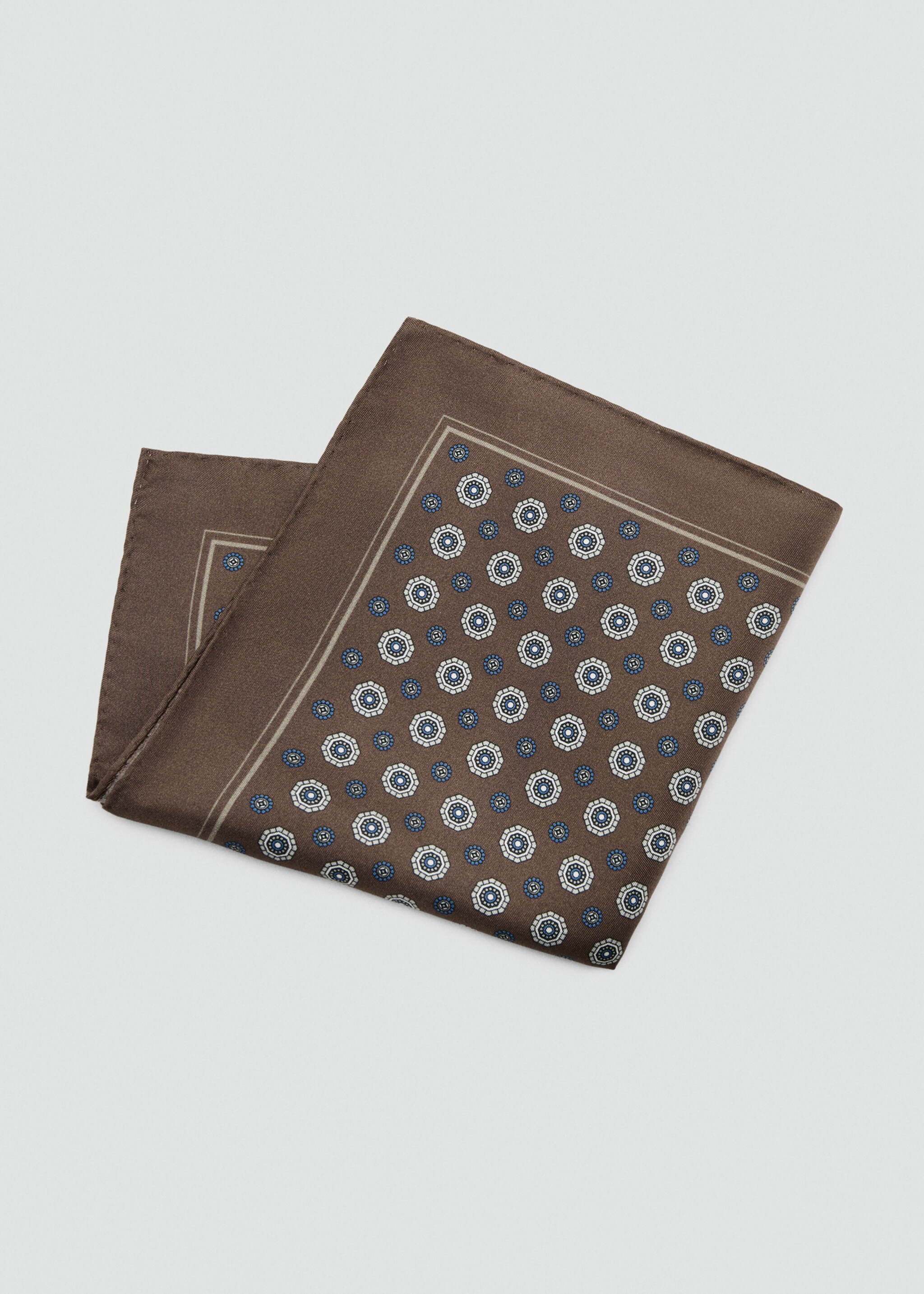 Платок из 100% шелка с принтом - Деталь изделия 1, Коричневый. Ref: 27046001-00.