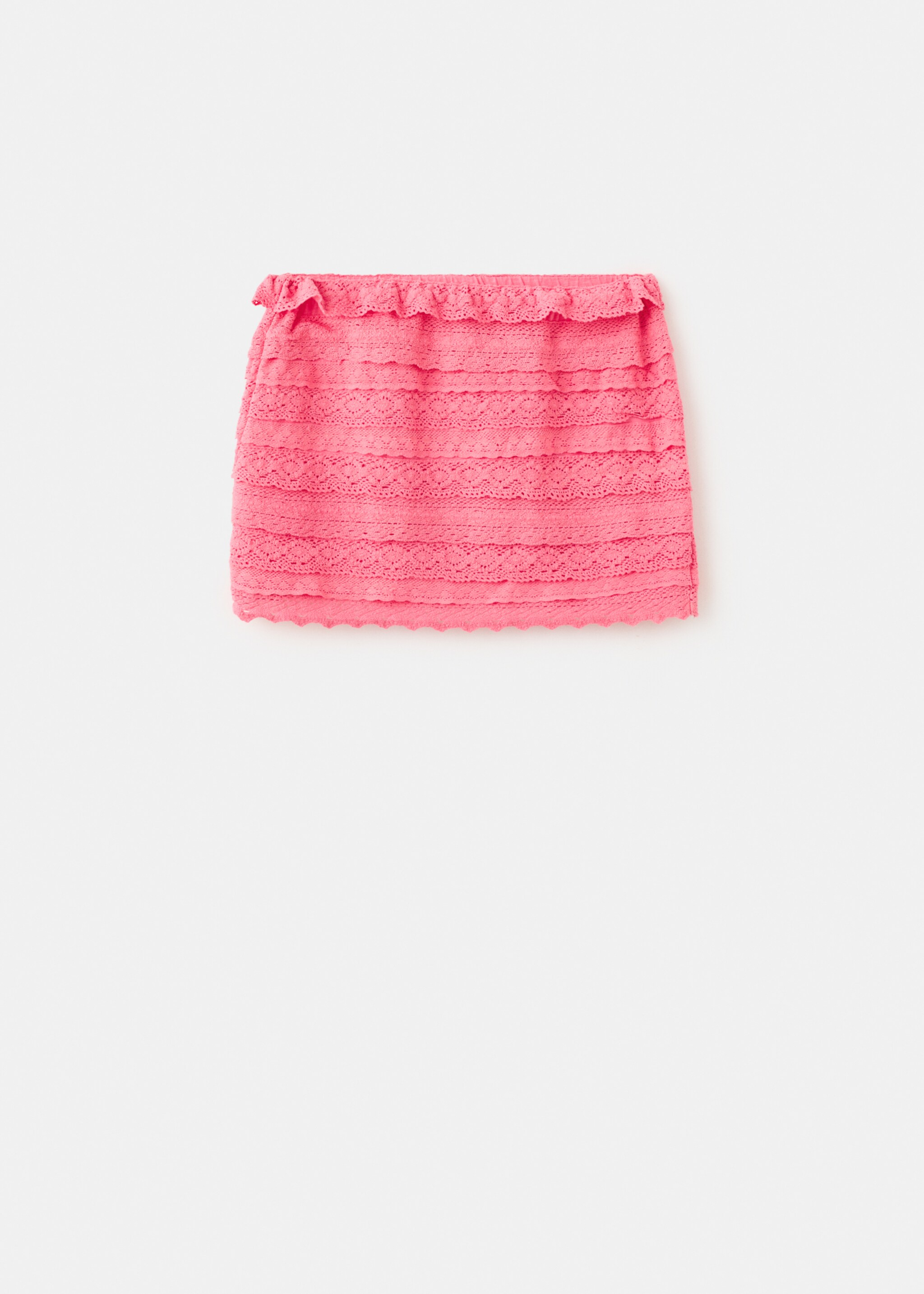 Crochet ruffle skirt - Article without model, Coral Red. Ref: 27046338-00.