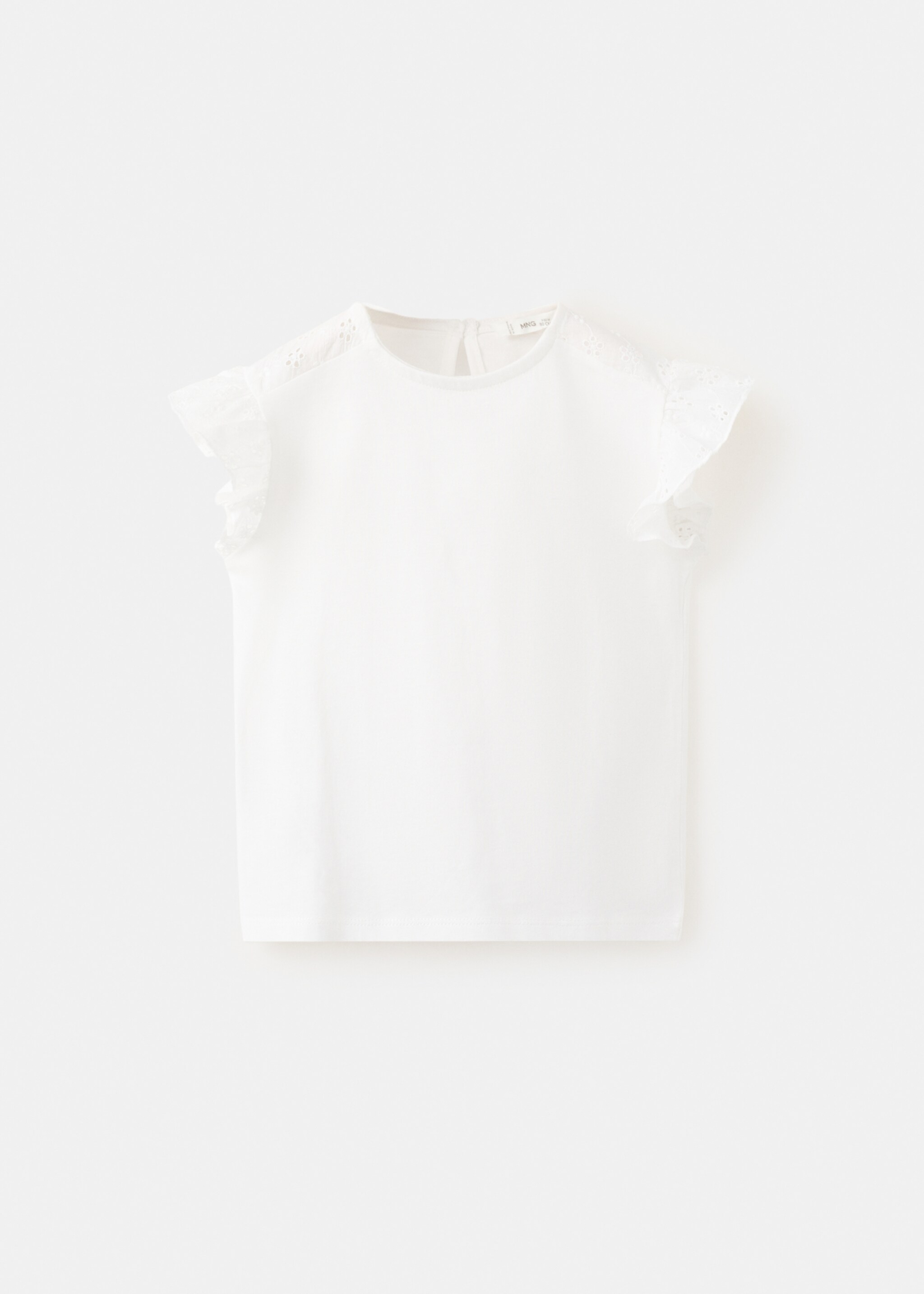 Ruffle top with embroidered details - Article without model, Off White. Ref: 27046339-00.