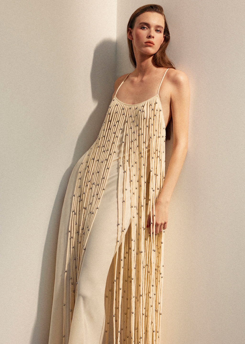 Long dress with spheres and fringe - image 3