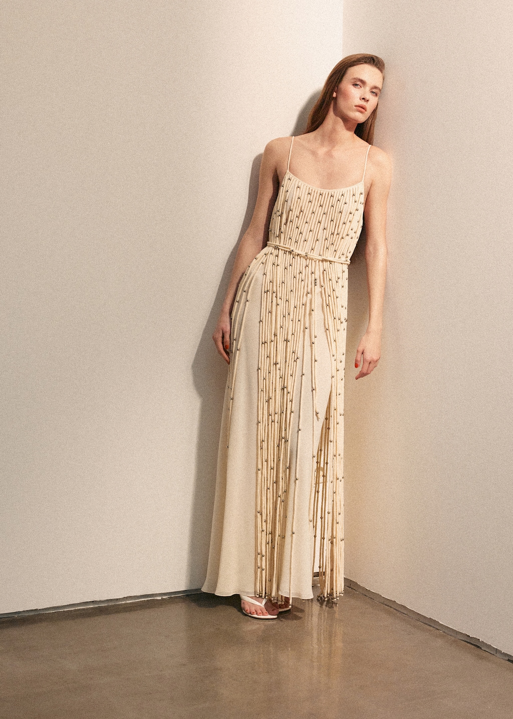 Long dress with spheres and fringe - image 5