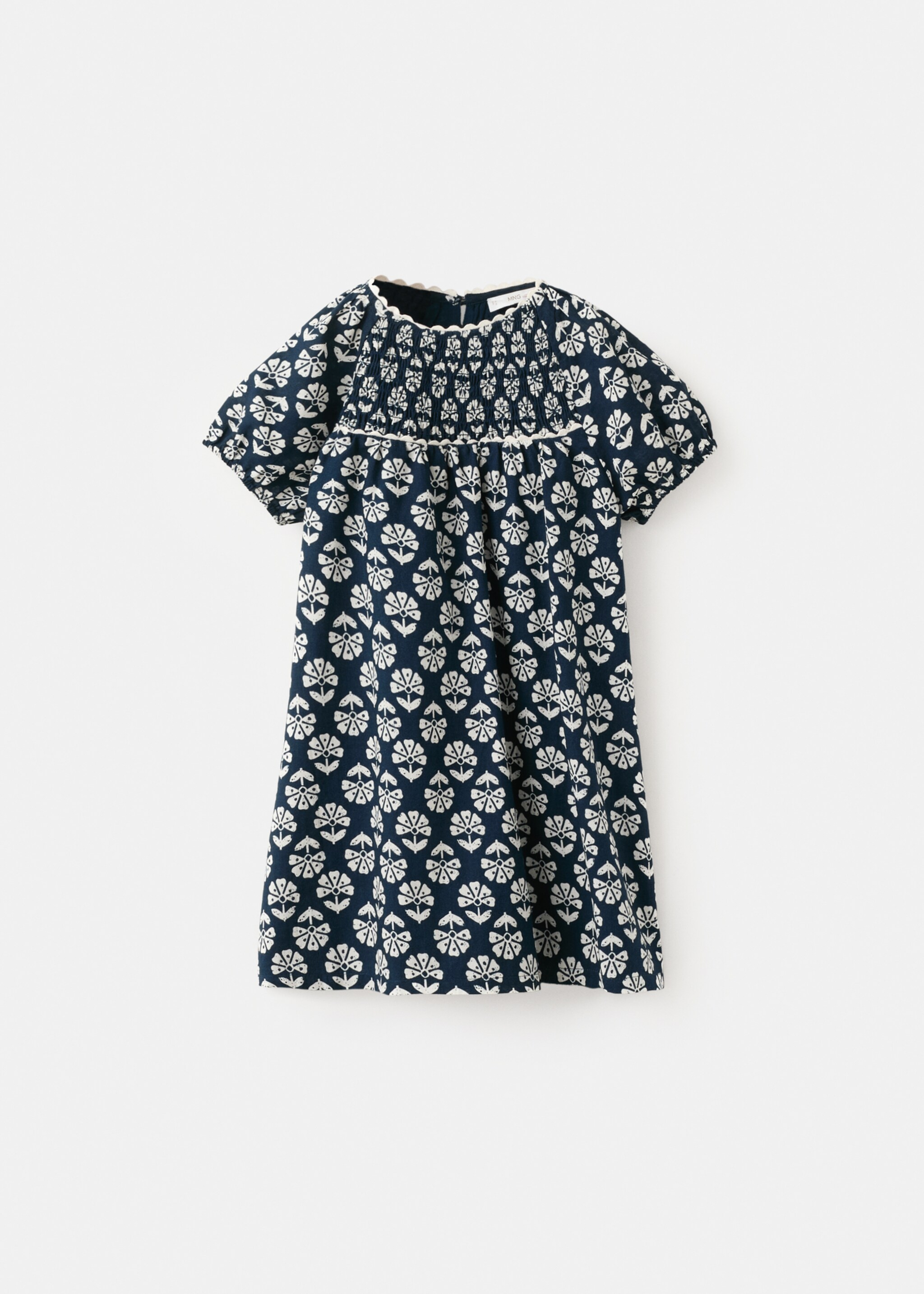 Midikleid mit floralem Muster - Artikel ohne Model, Marineblau. Ref: 27046341-00.