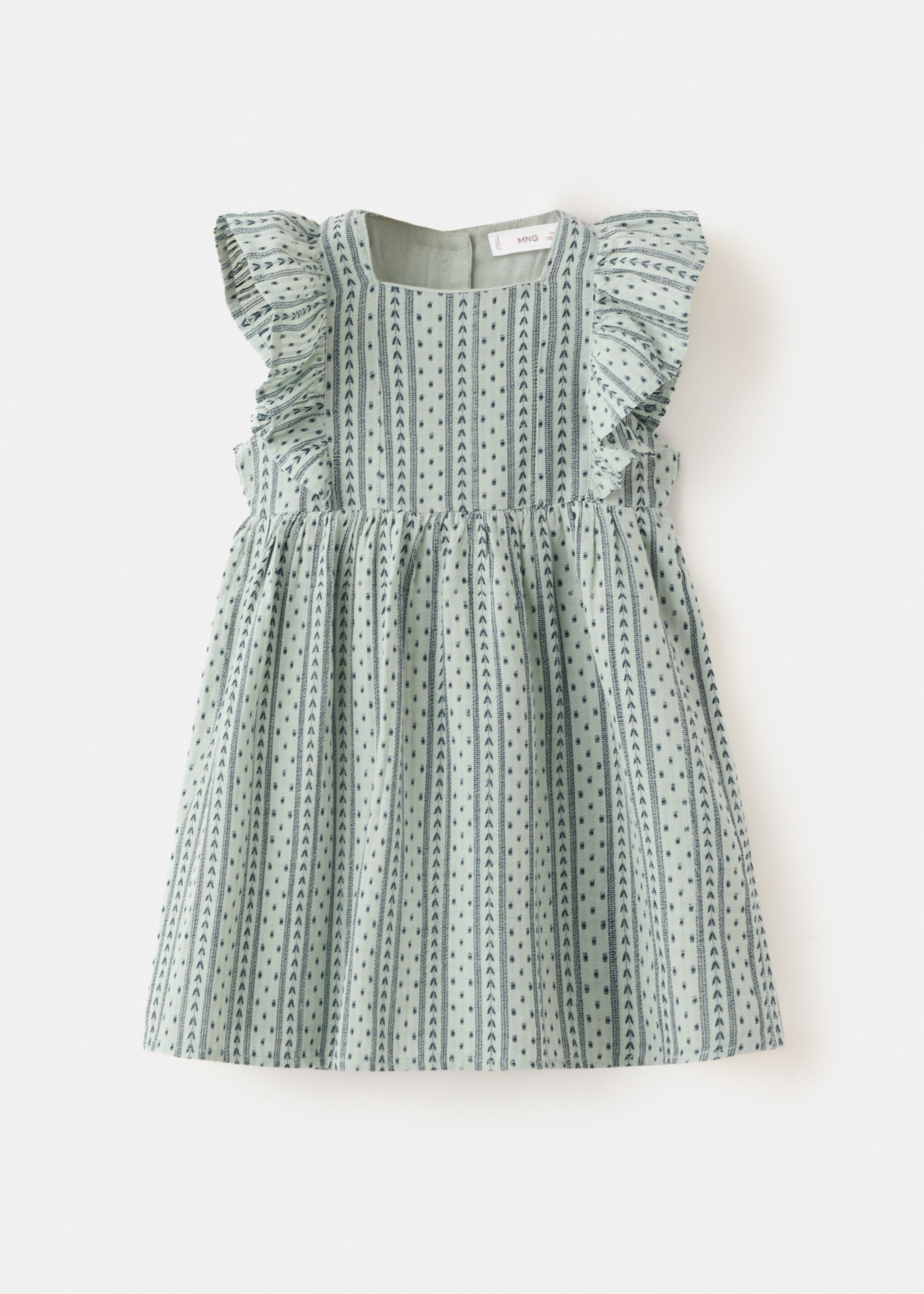 Vestido corto detalle volantes - Artículo sin modelo, Verde pastel. Ref: 27046342-00.