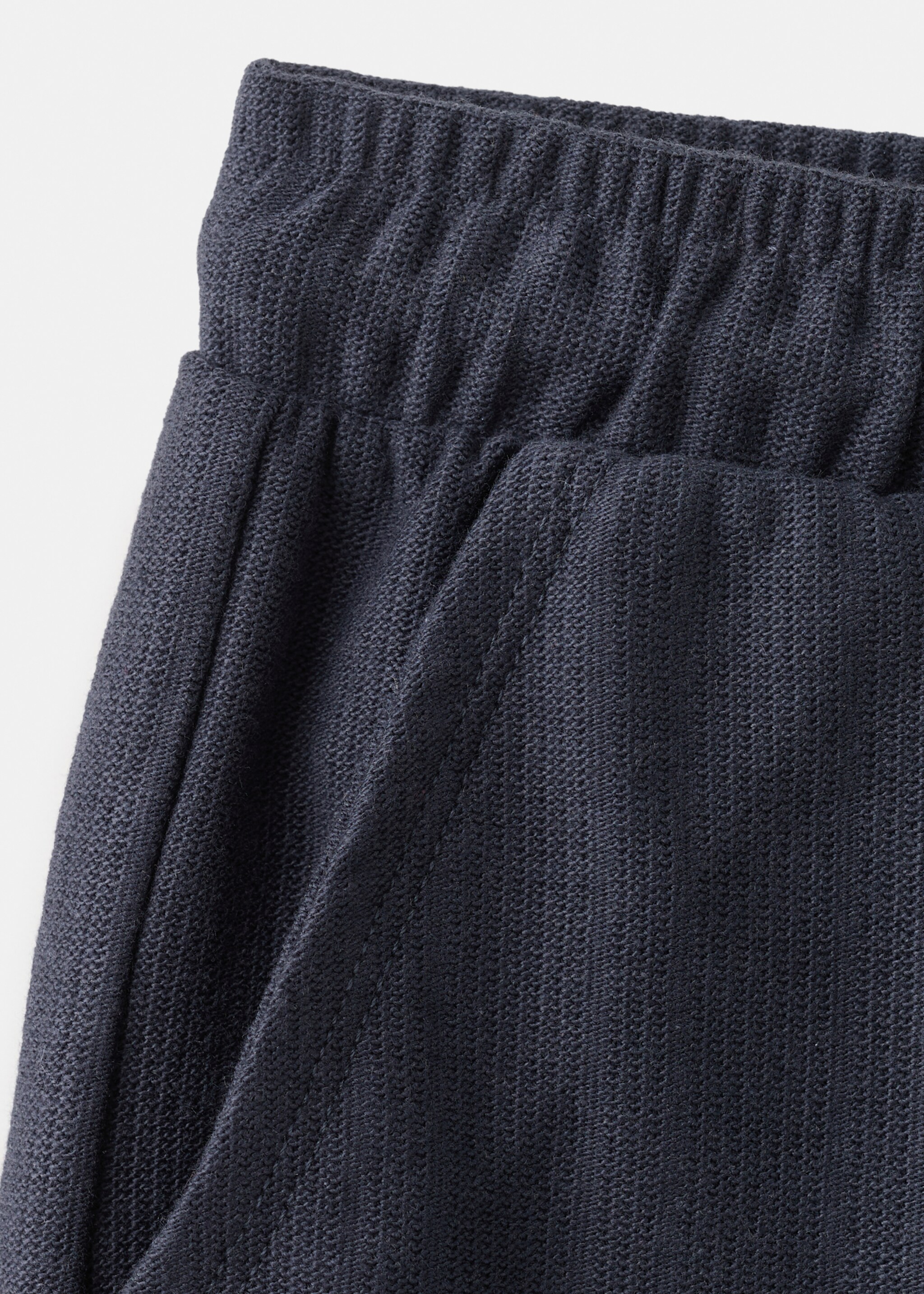 Drawstring cotton trousers - Details of the article 0, Dark Navy. Ref: 27046343-00.