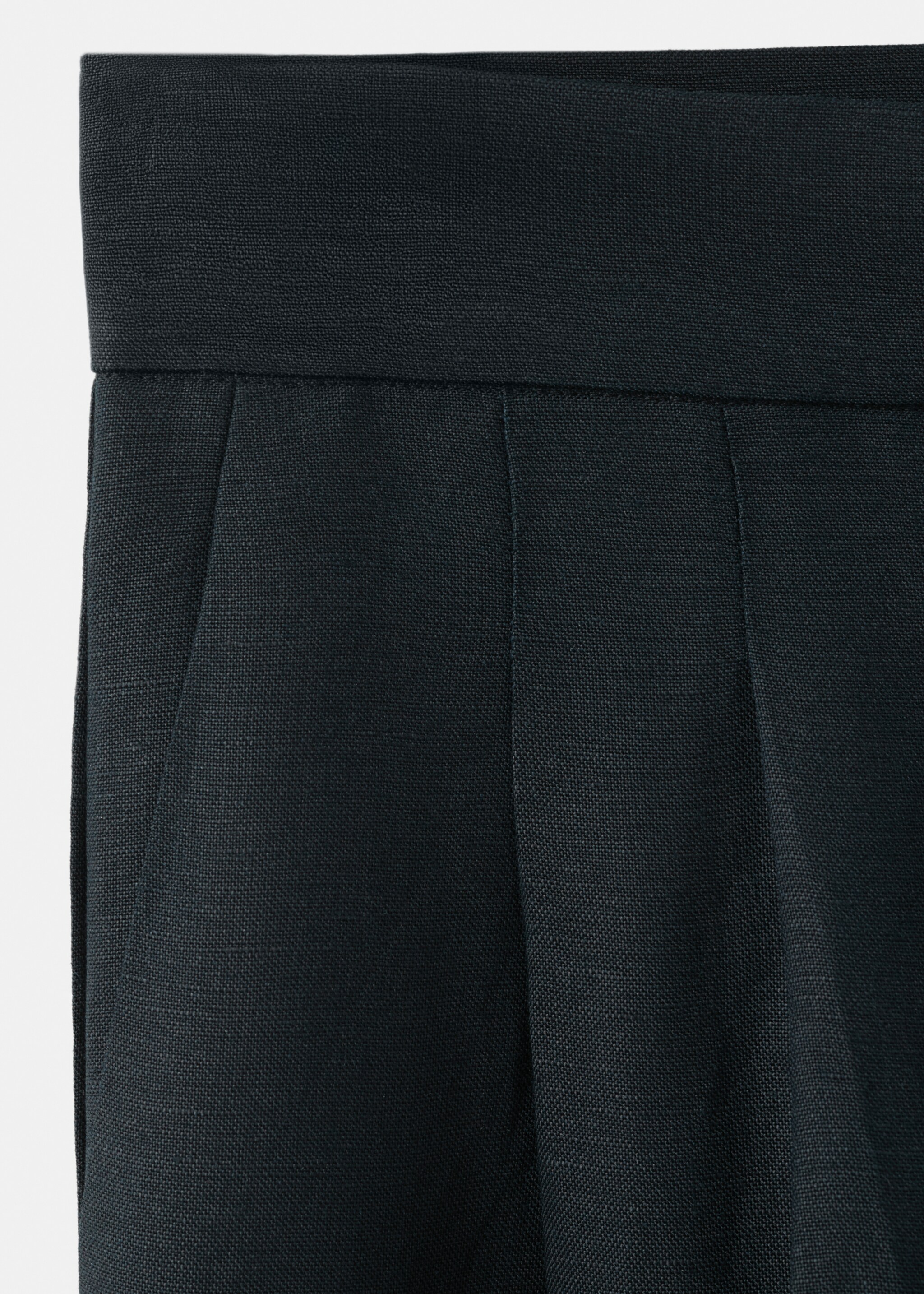 Pantalon droit lin à pinces - Détail de l'article 0, Bleu marine. Ref: 27046347-00.