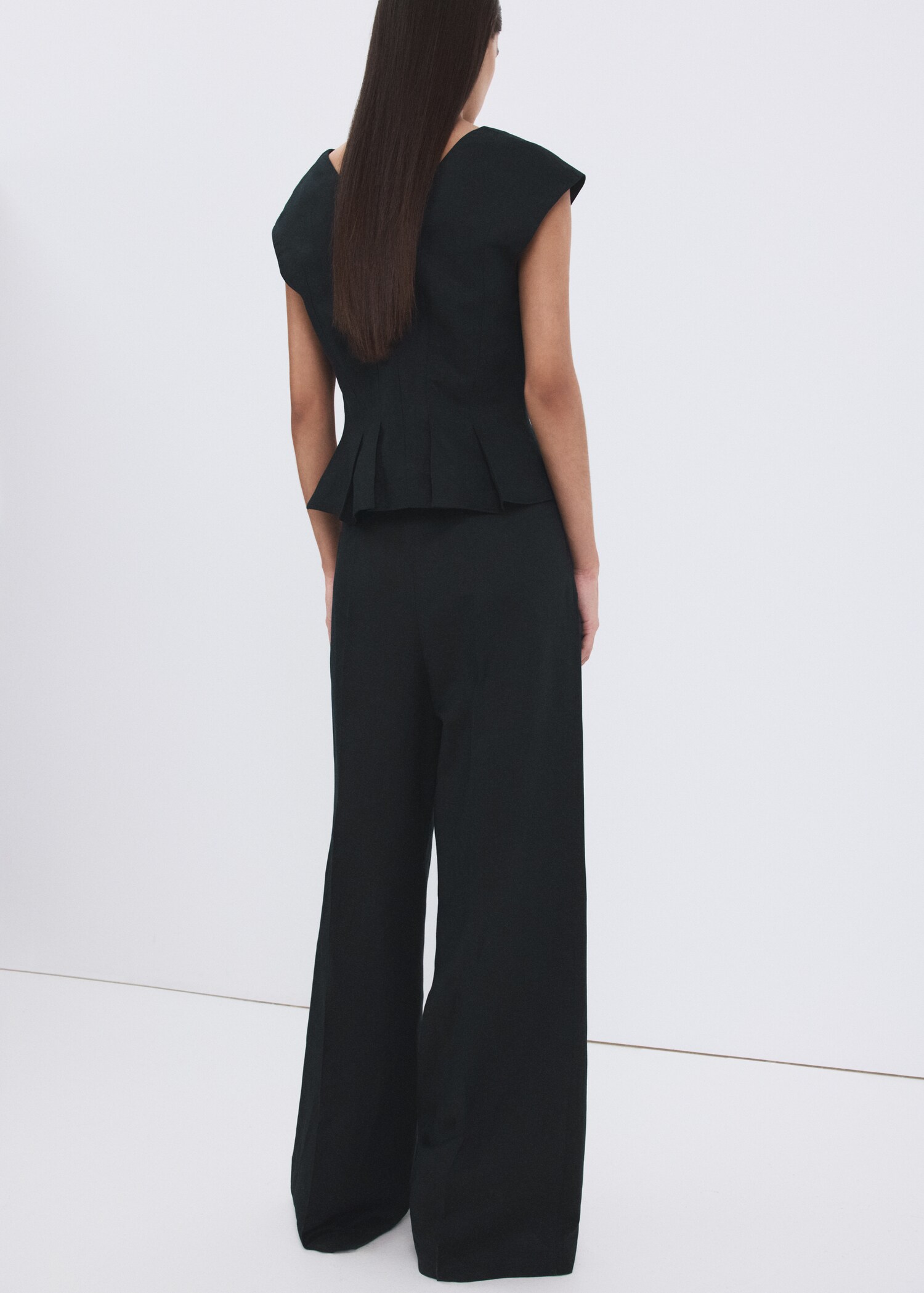 Pantalon droit lin à pinces - Verso de l’article