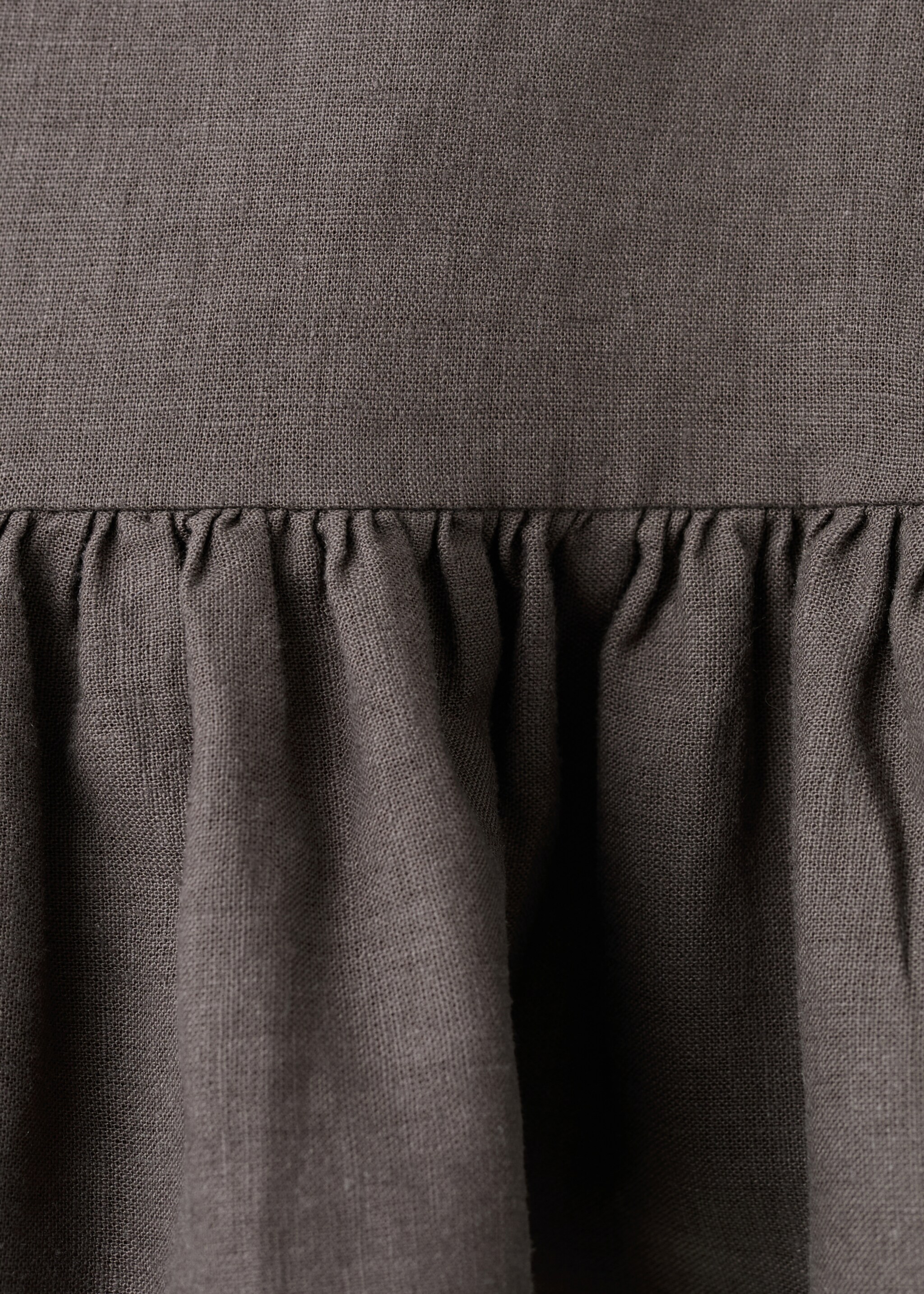 Top mezcla lino volantes - Detalle del artículo 0, Chocolate. Ref: 27046349-00.