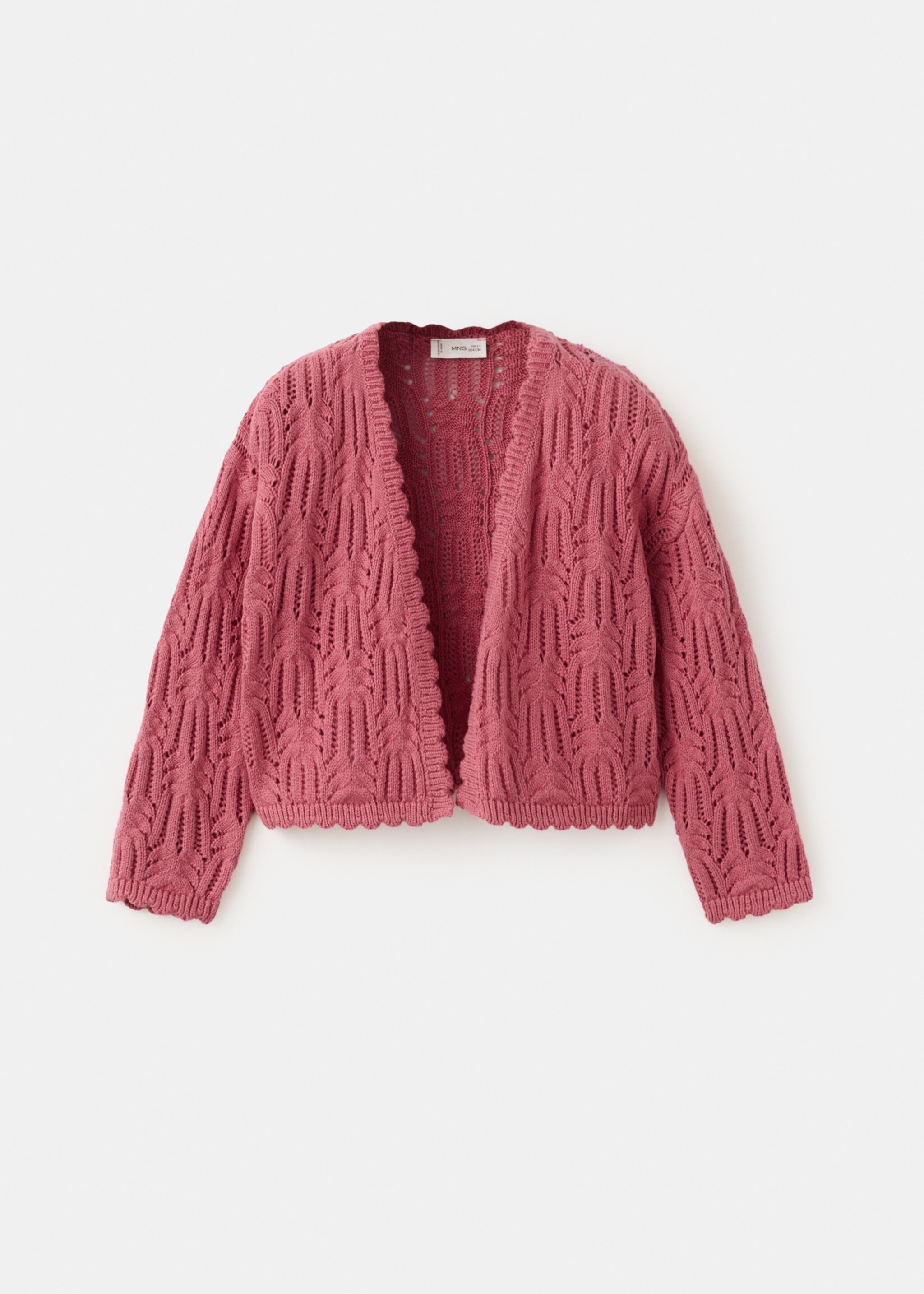 Lochstrickjacke - Artikel ohne Model, Erdbeerrot. Ref: 27046352-00.