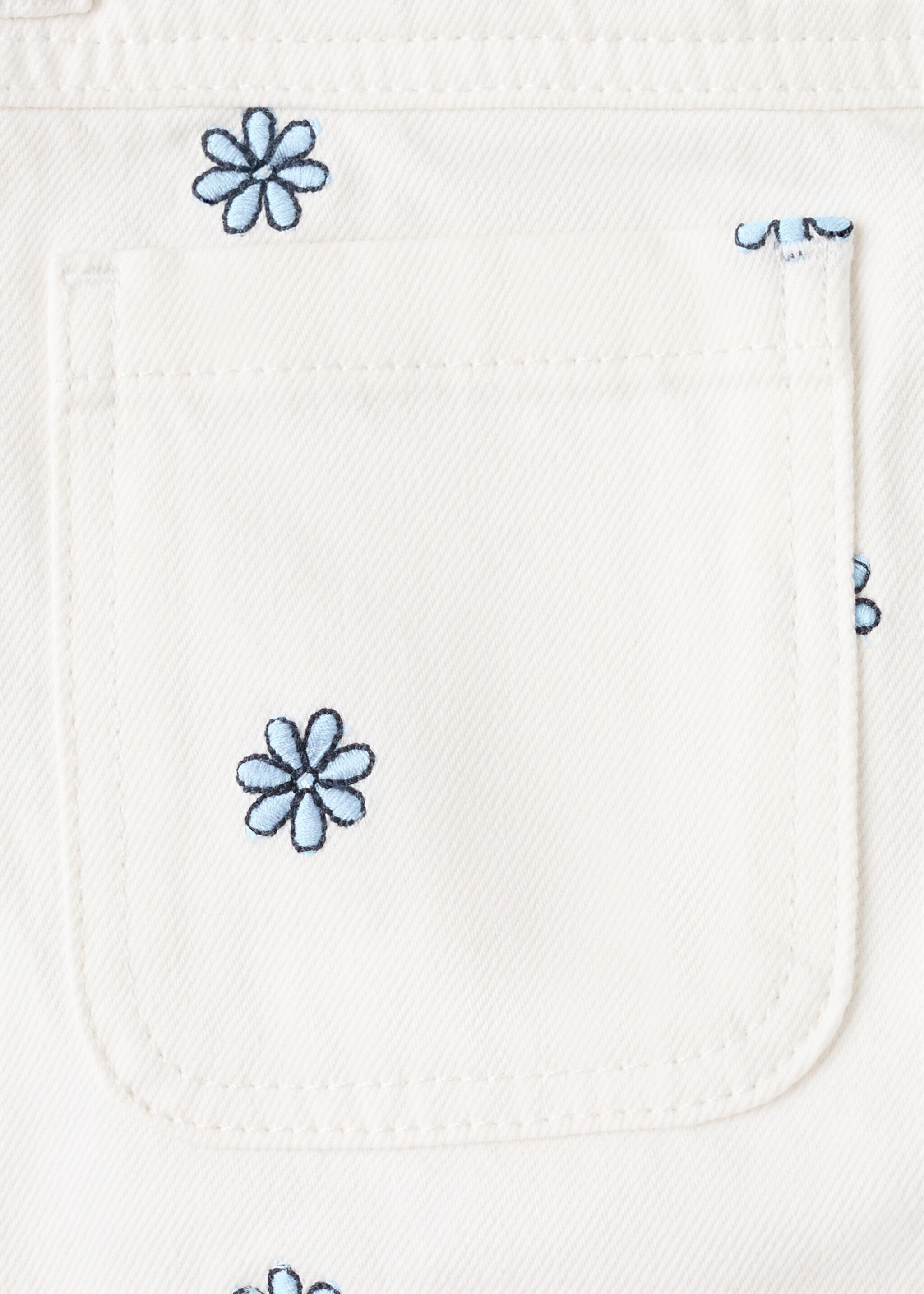 Jeans rectos bordado flores - Detalle del artículo 0, Blanco roto. Ref: 27046353-00.