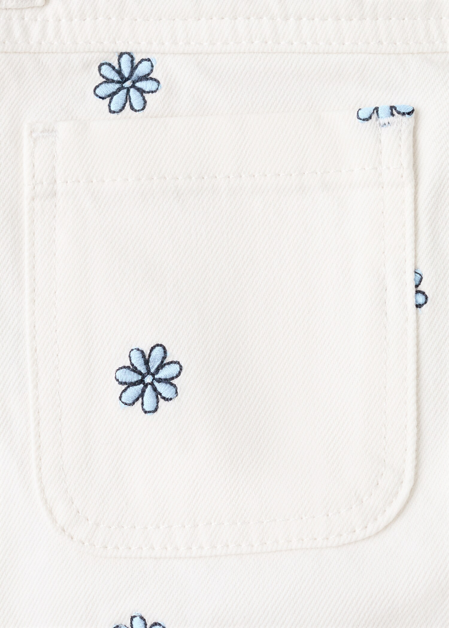 Jeans rectos bordado flores - Detalle del artículo 0