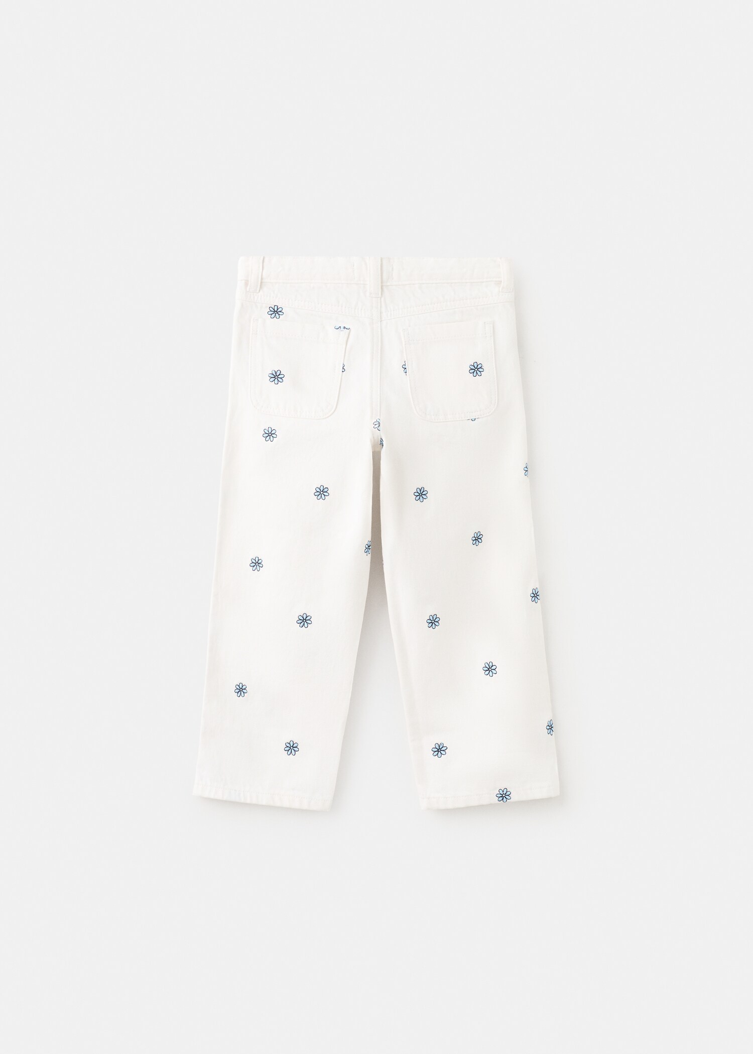 Jeans rectos bordado flores - Reverso del artículo