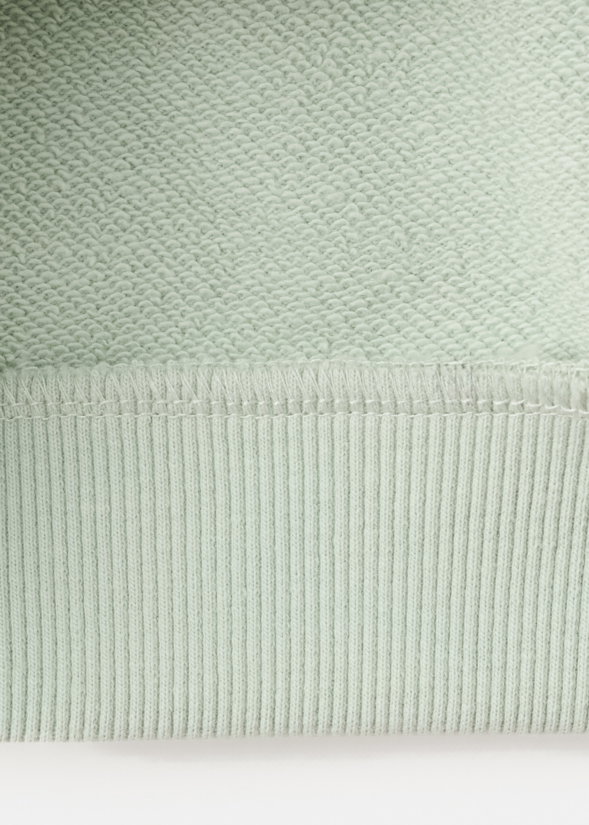 Cotton sweatshirt with embroidered flowers - Details of the article 0, Aqua Green. Ref: 27046354-00.