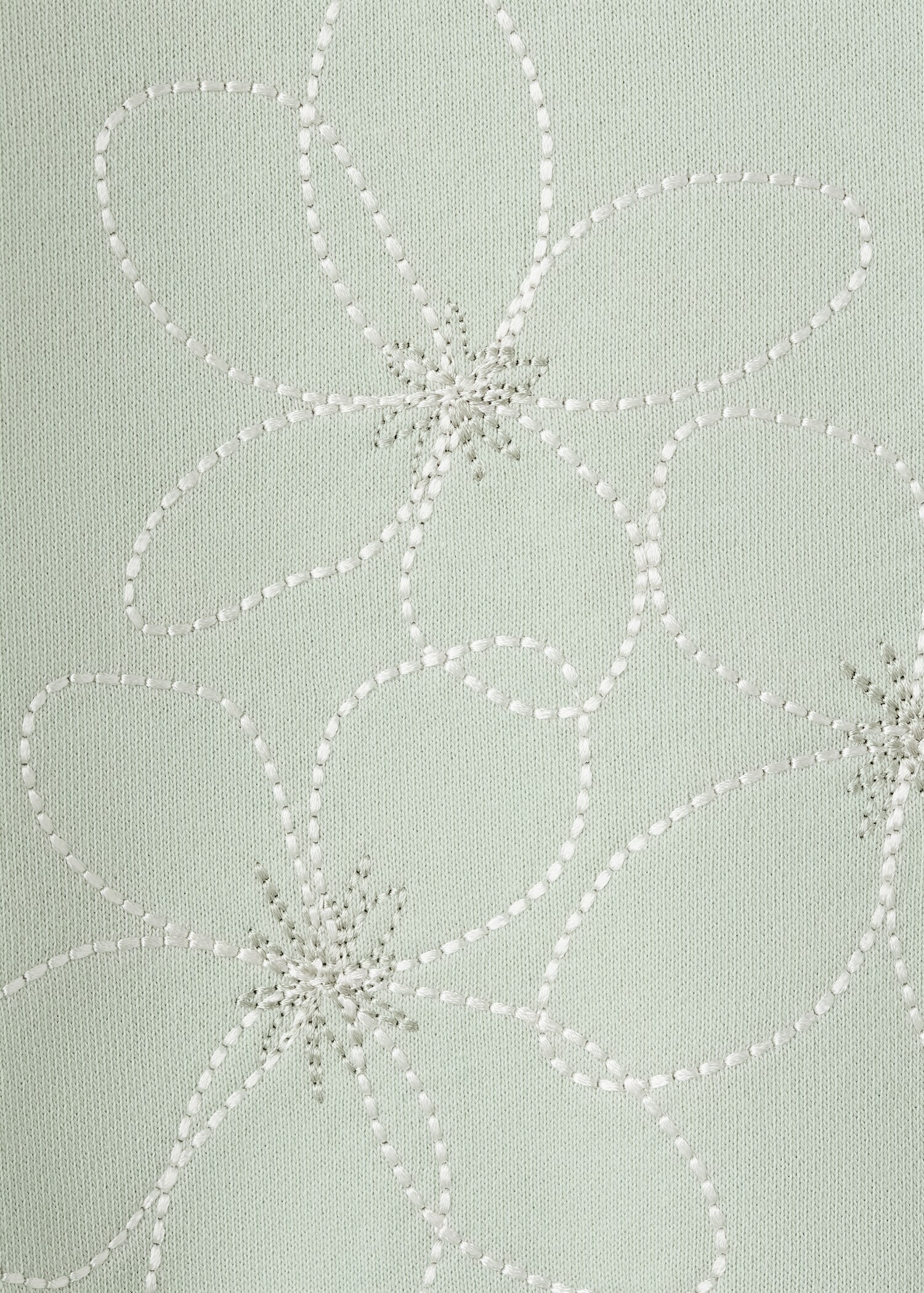 Cotton sweatshirt with embroidered flowers - Details of the article 8