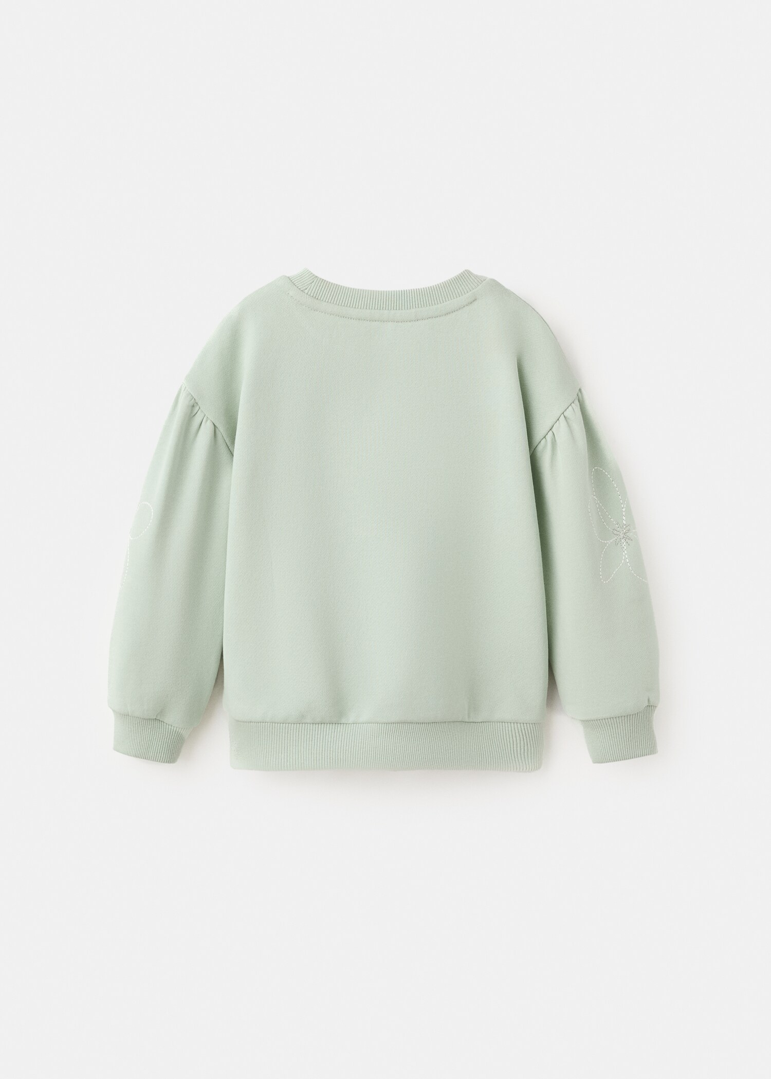 Cotton sweatshirt with embroidered flowers - Reverse of the article