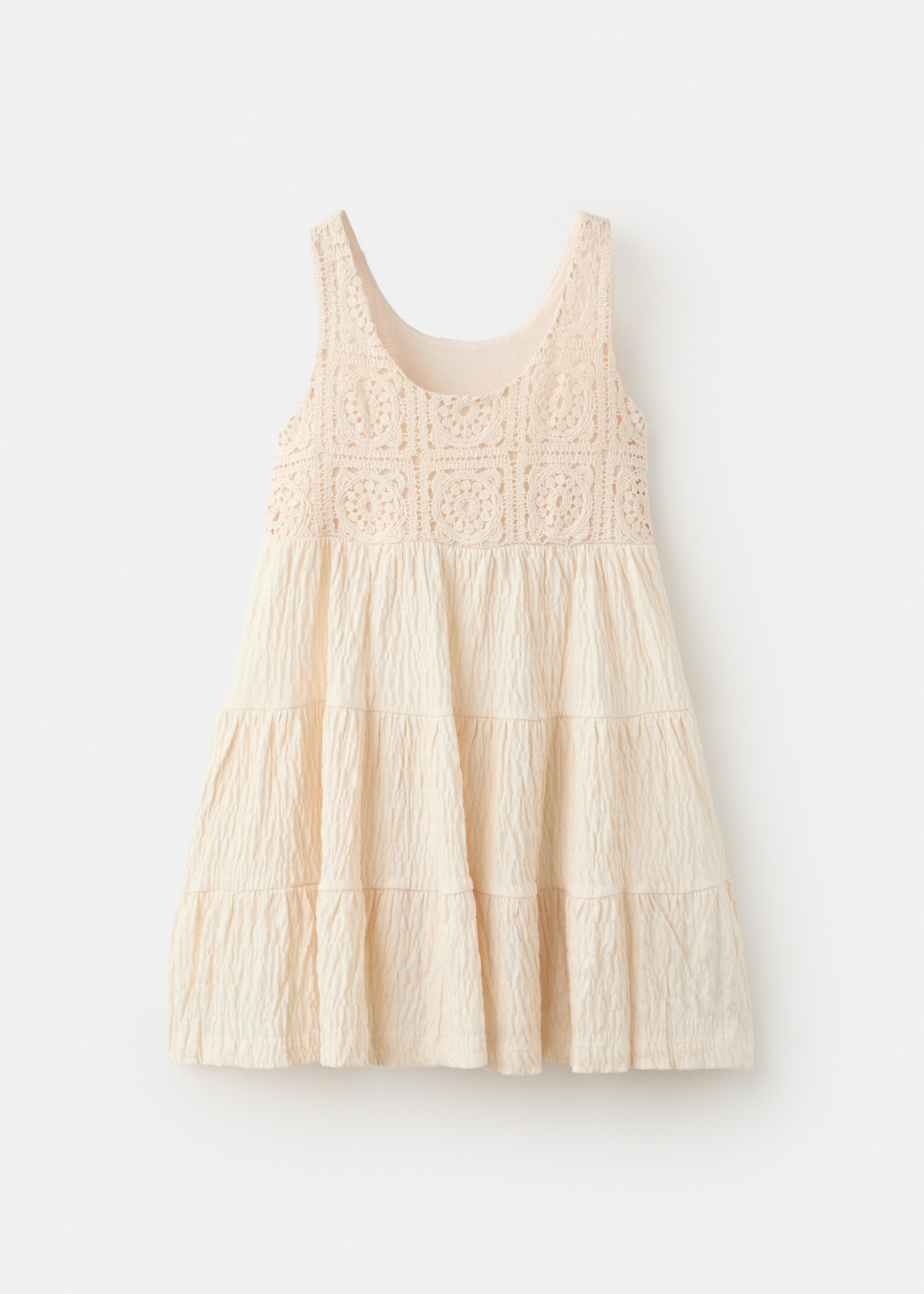 Vestido textura bordados - Reverso del artículo, Crudo. Ref: 27046361-00.