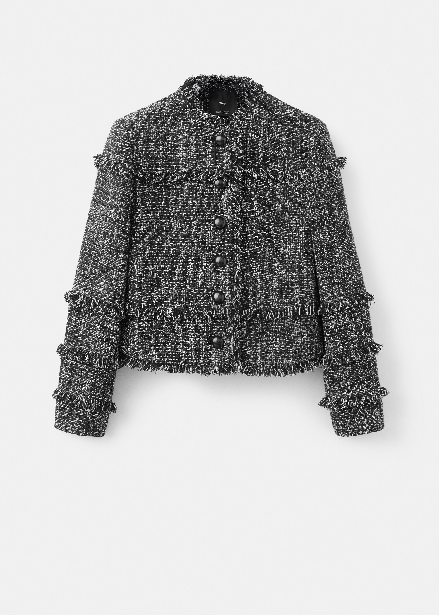 Veste tweed bords effilochés - Article sans modèle
