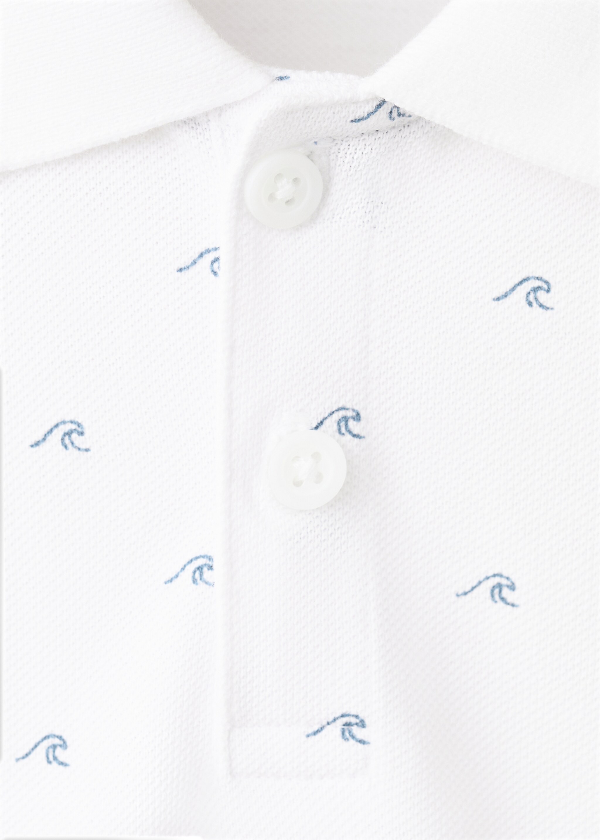 Polo algodón estampado - Detalle del artículo 8, Blanco. Ref: 27046709-00.