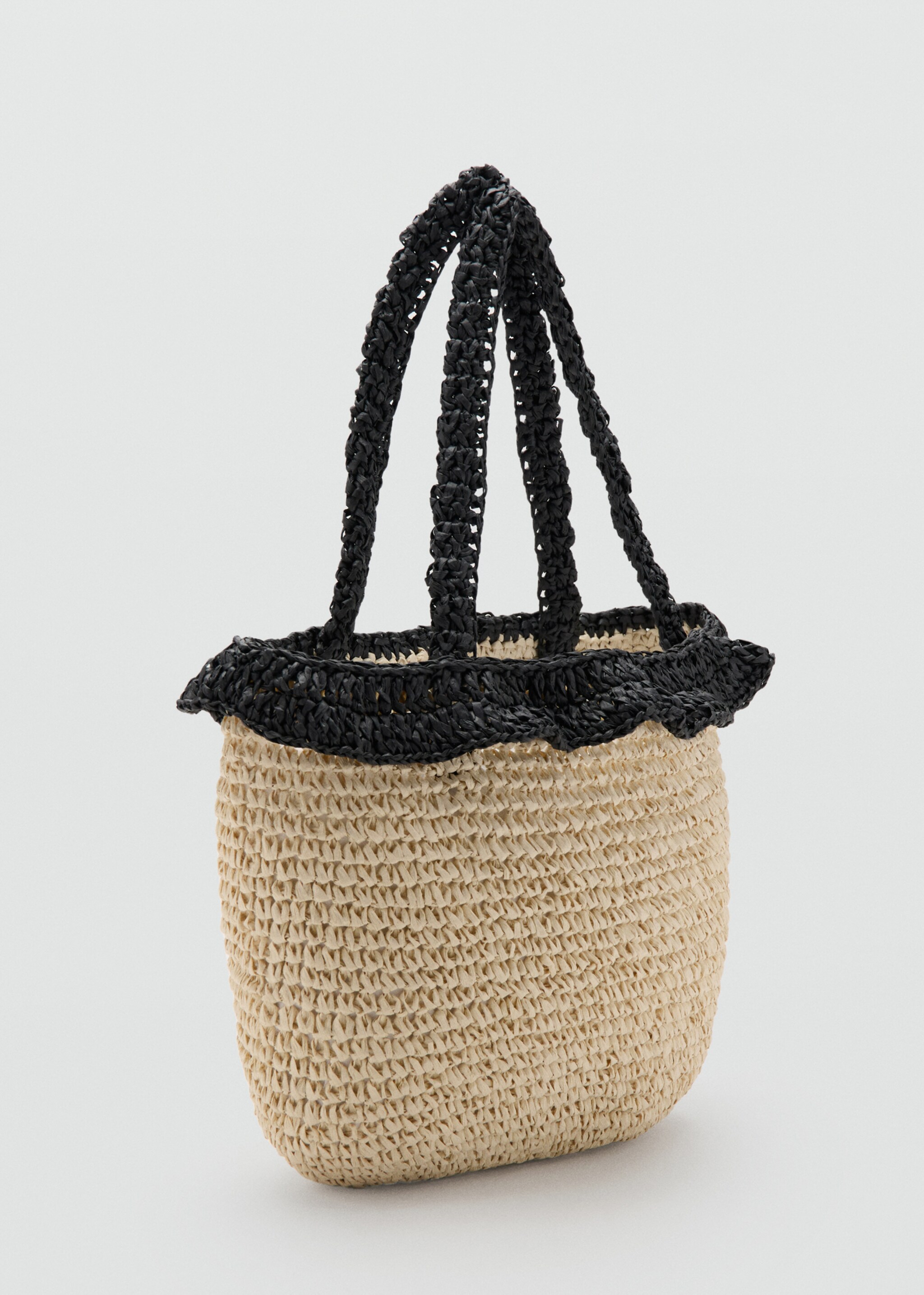Natural fibre sack bag - Medium plane, Black. Ref: 27046714-00.