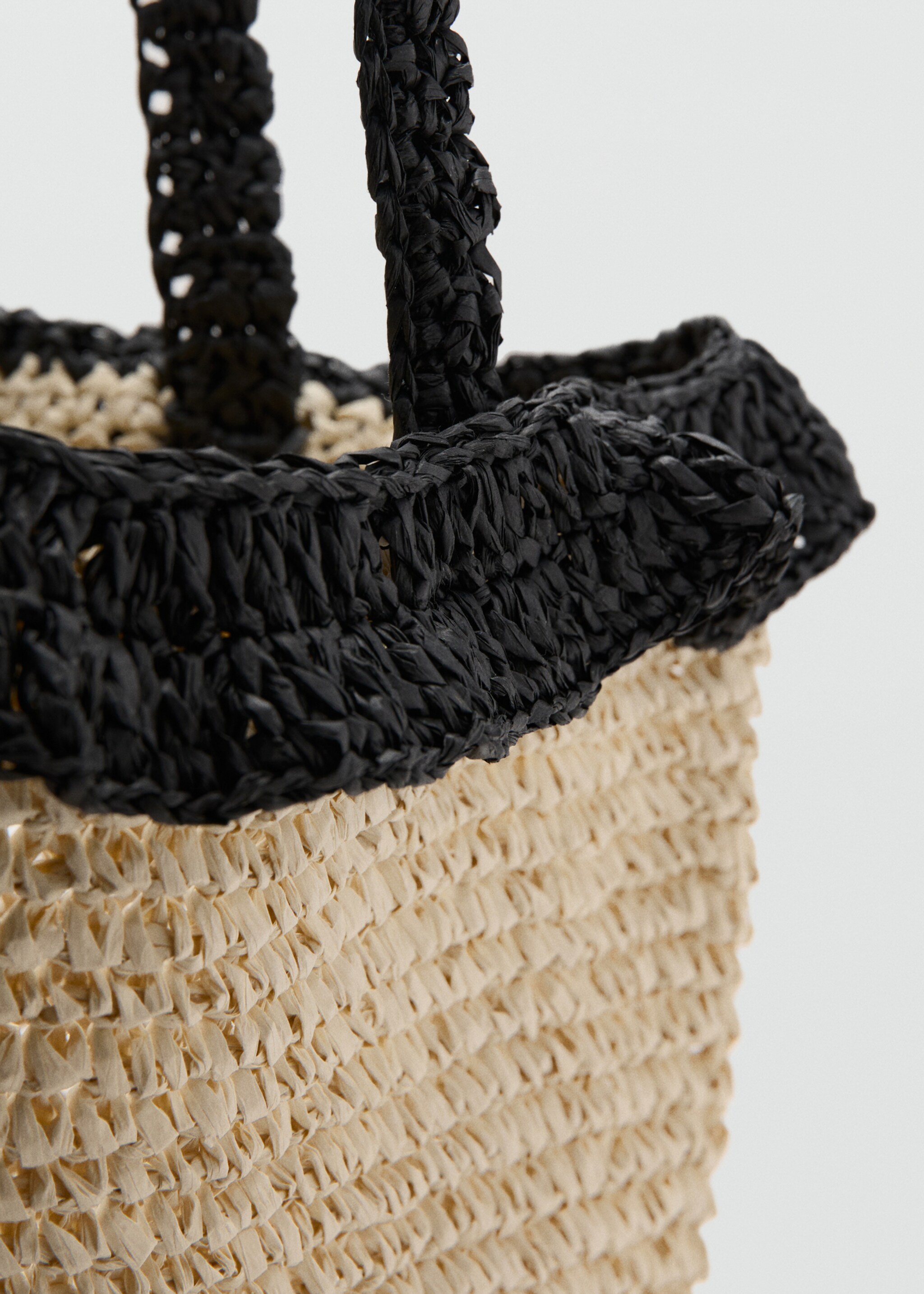 Natural fibre sack bag - Details of the article 1, Black. Ref: 27046714-00.
