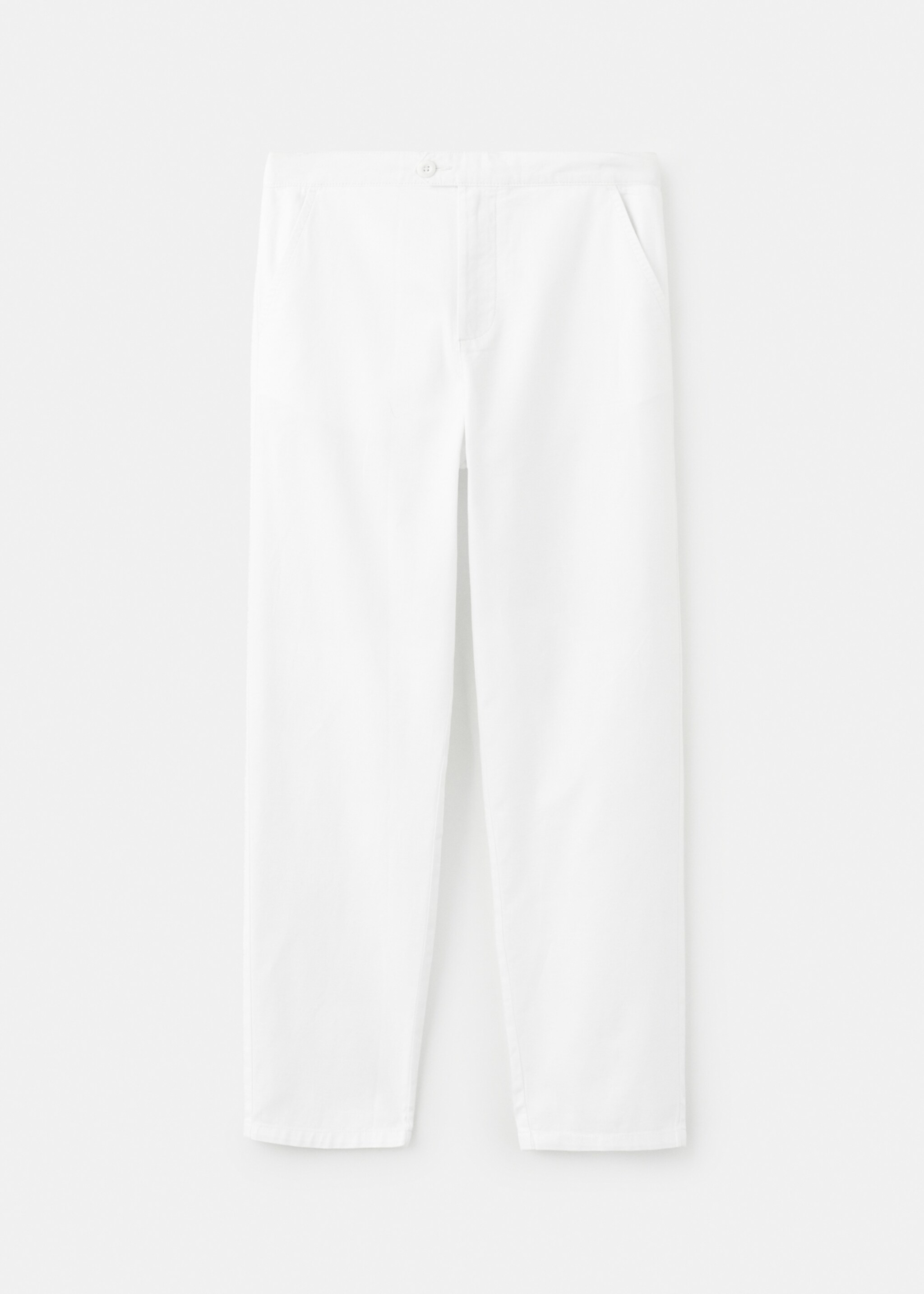 Straight-leg linen-cotton blend trousers - Article without model, Off White. Ref: 27046717-00.