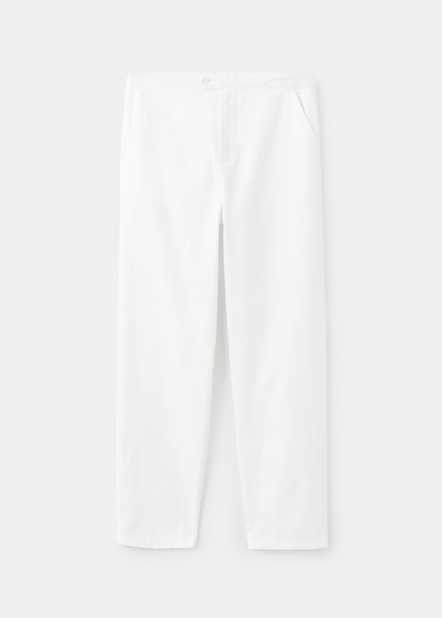 Straight-leg linen-cotton blend trousers - Article without model