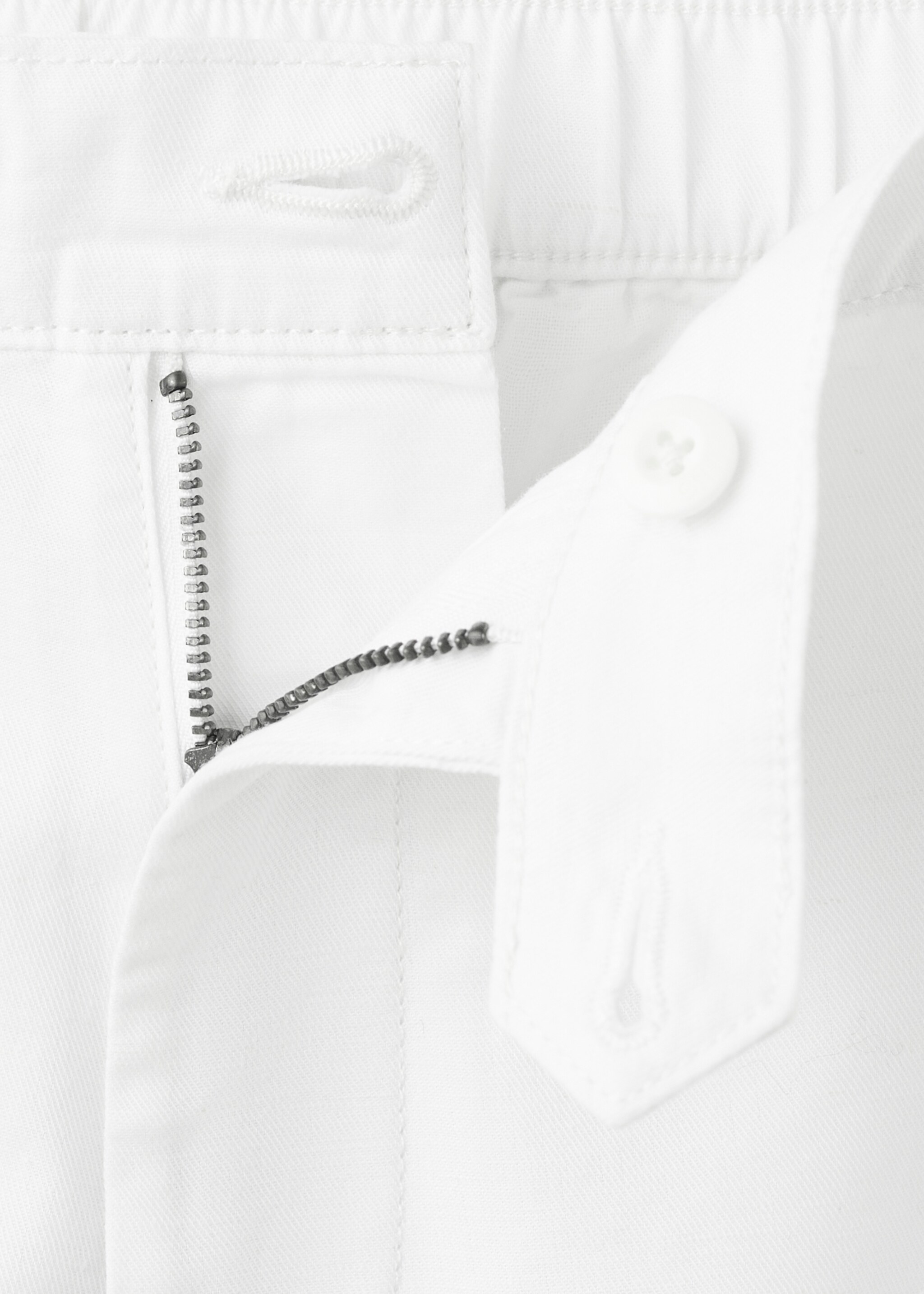 Straight-leg linen-cotton blend trousers - Details of the article 0, Off White. Ref: 27046717-00.