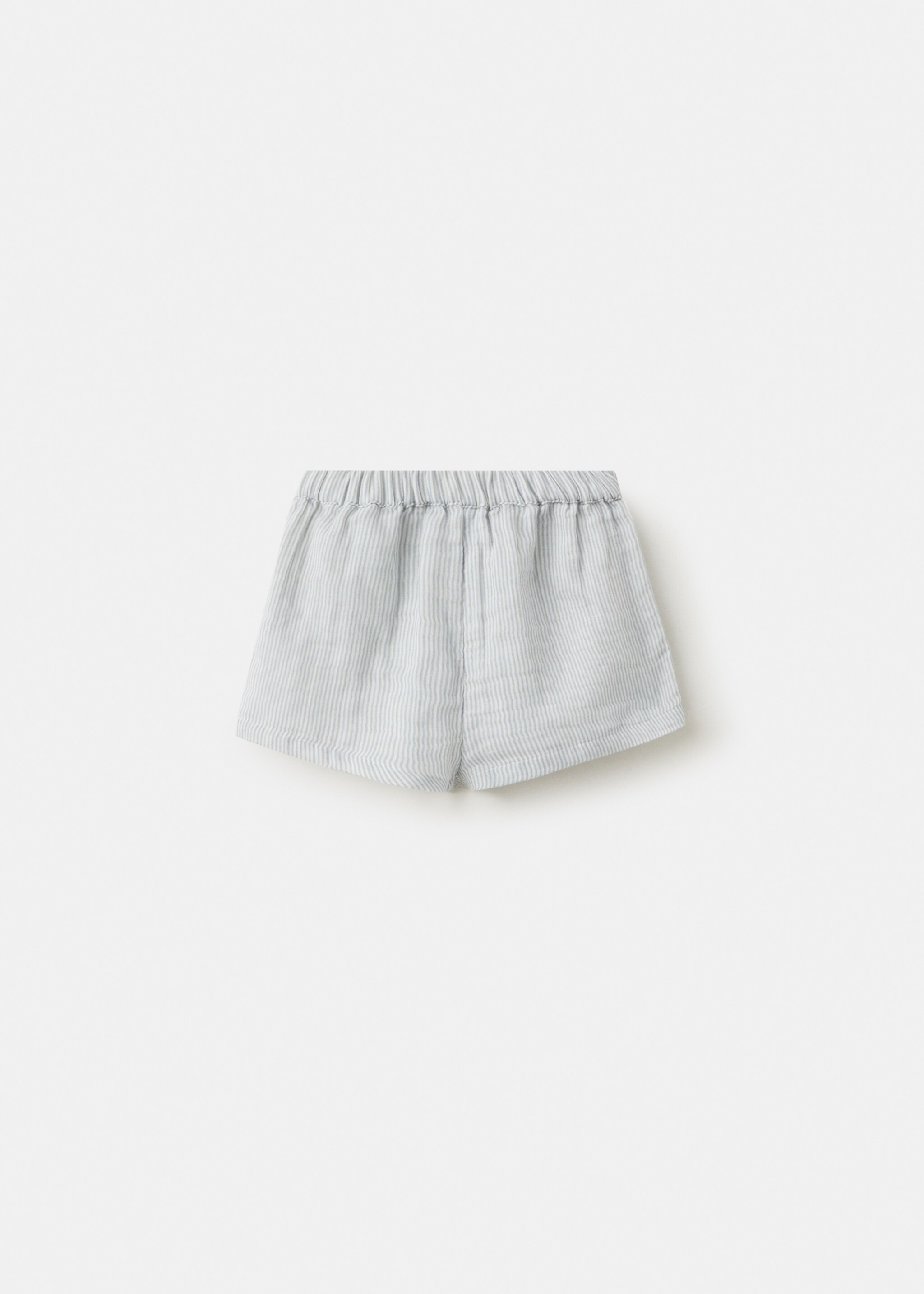 Striped cotton shorts - Article without model, Sky Blue. Ref: 27046723-00.