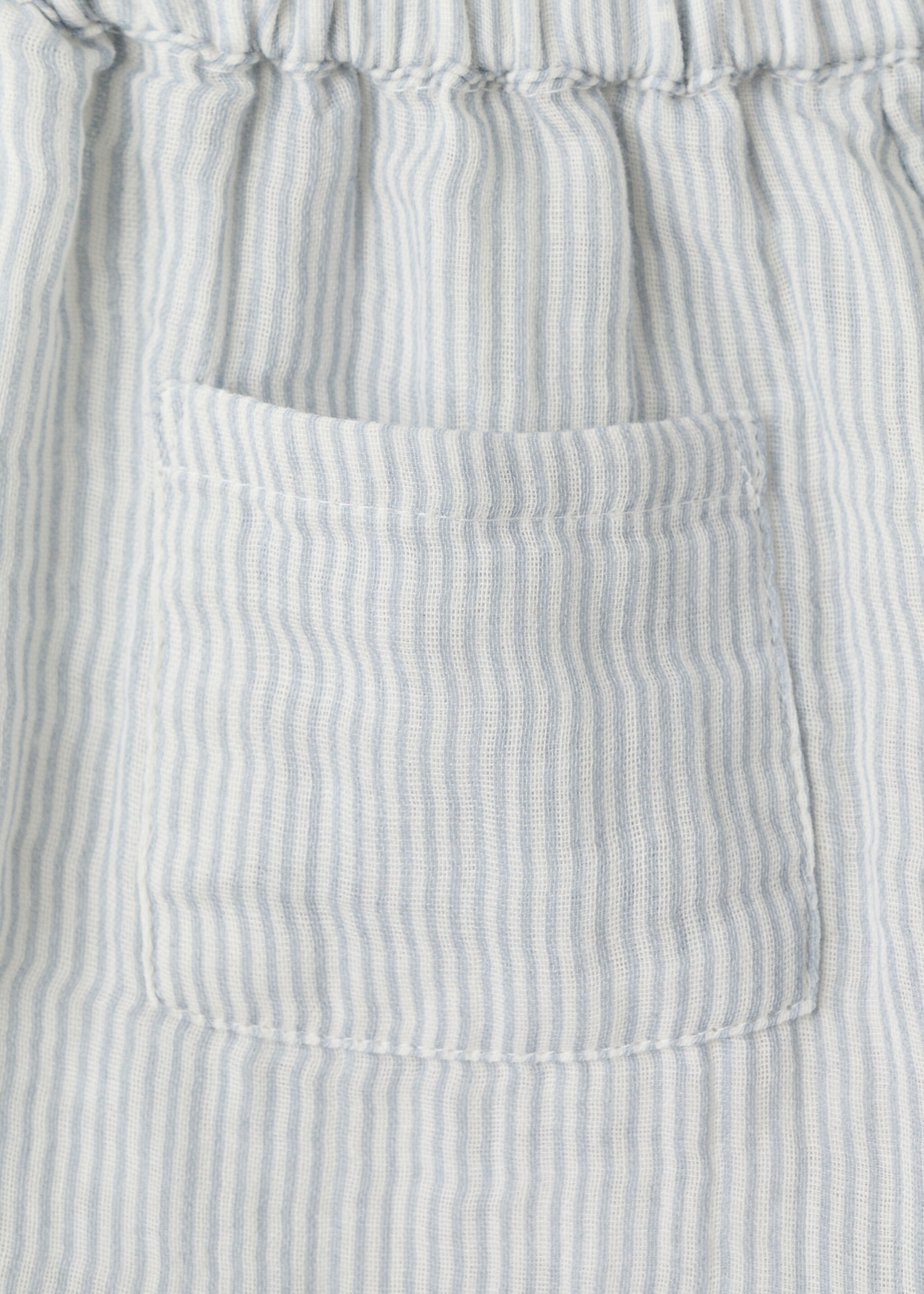 Striped cotton shorts - Details of the article 0, Sky Blue. Ref: 27046723-00.