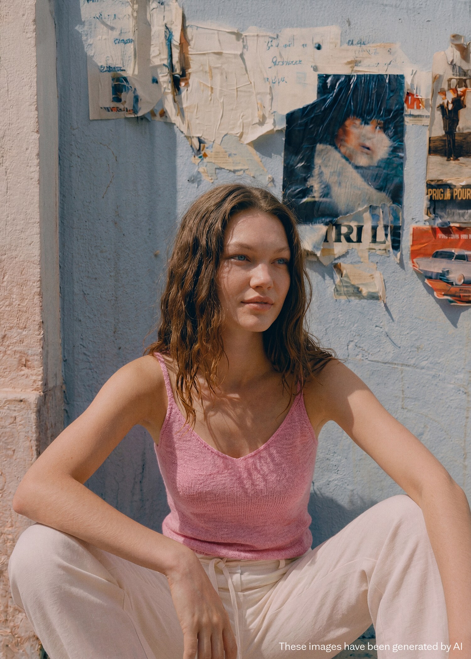 Thin knit top with straps - Medium plane