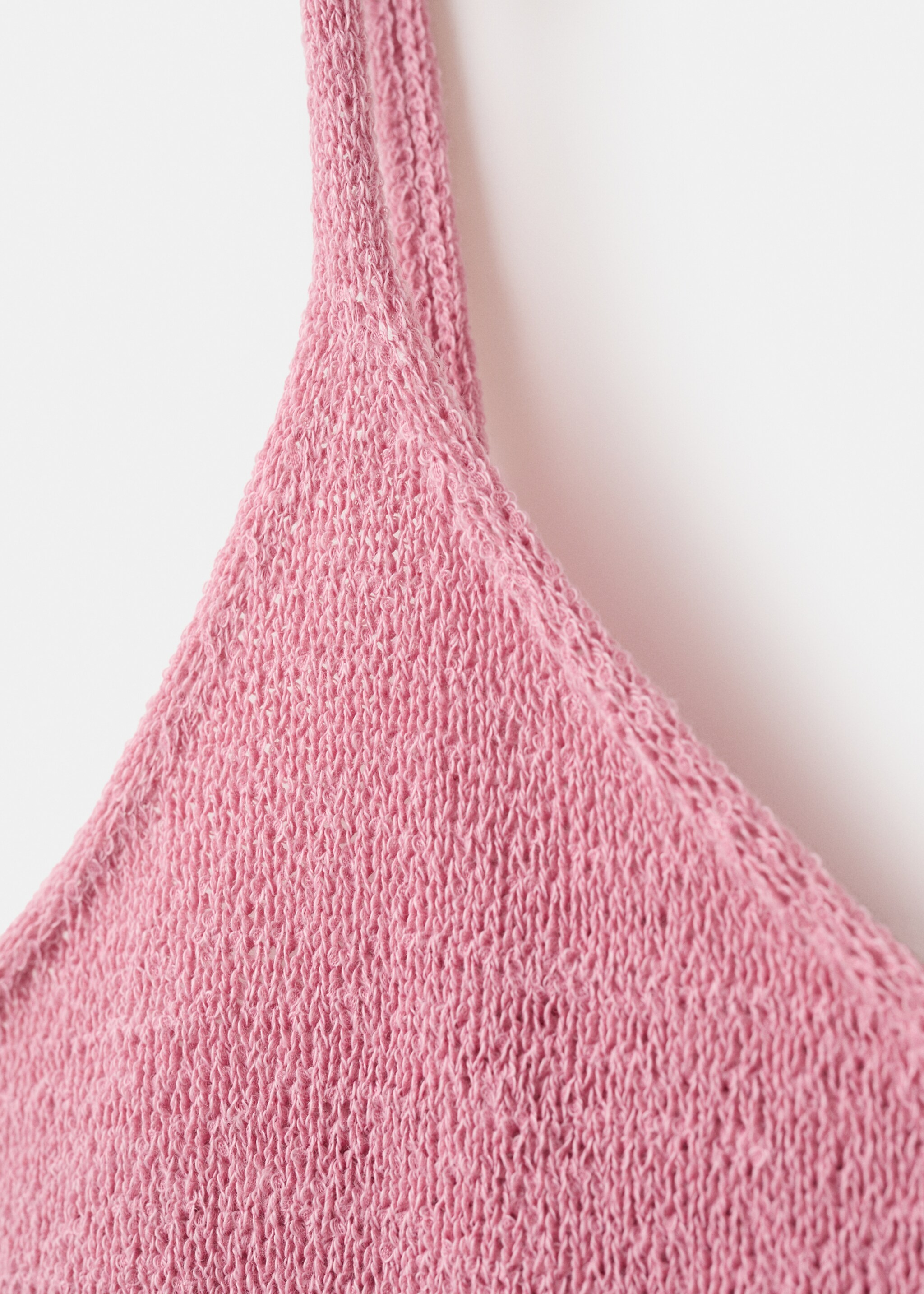 Thin knit top with straps - Details of the article 8, Pink. Ref: 27046730-00.