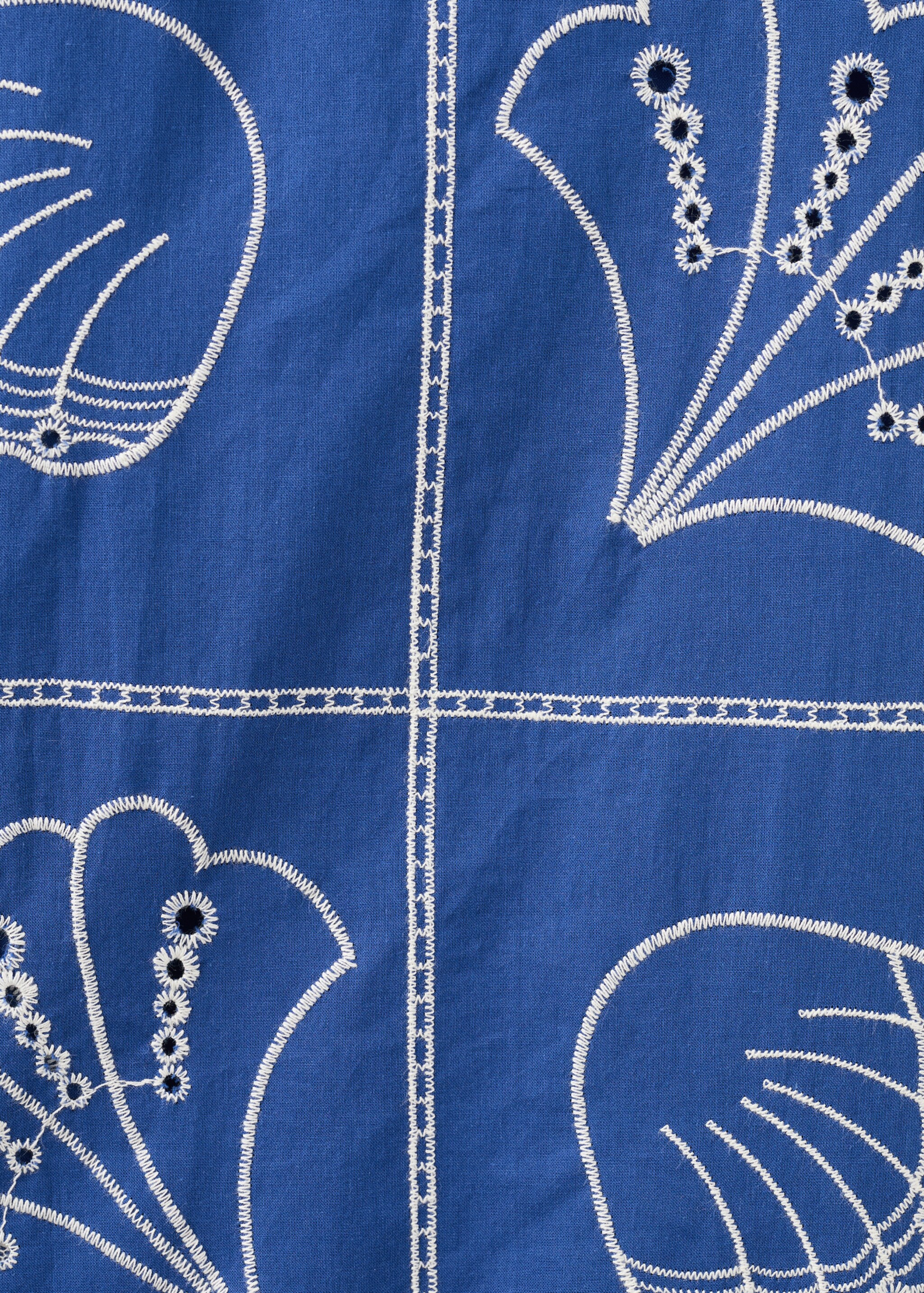 Pantalón algodón bordado - Detalle del artículo 0, Azul eléctrico. Ref: 27046733-00.