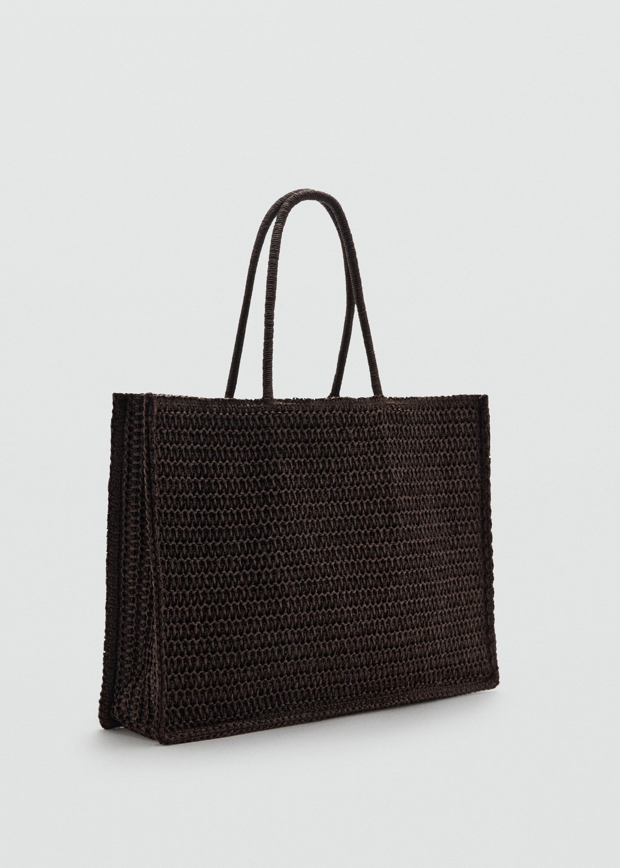 Natural fibre tote bag - Medium plane, Chocolate. Ref: 27046737-00.