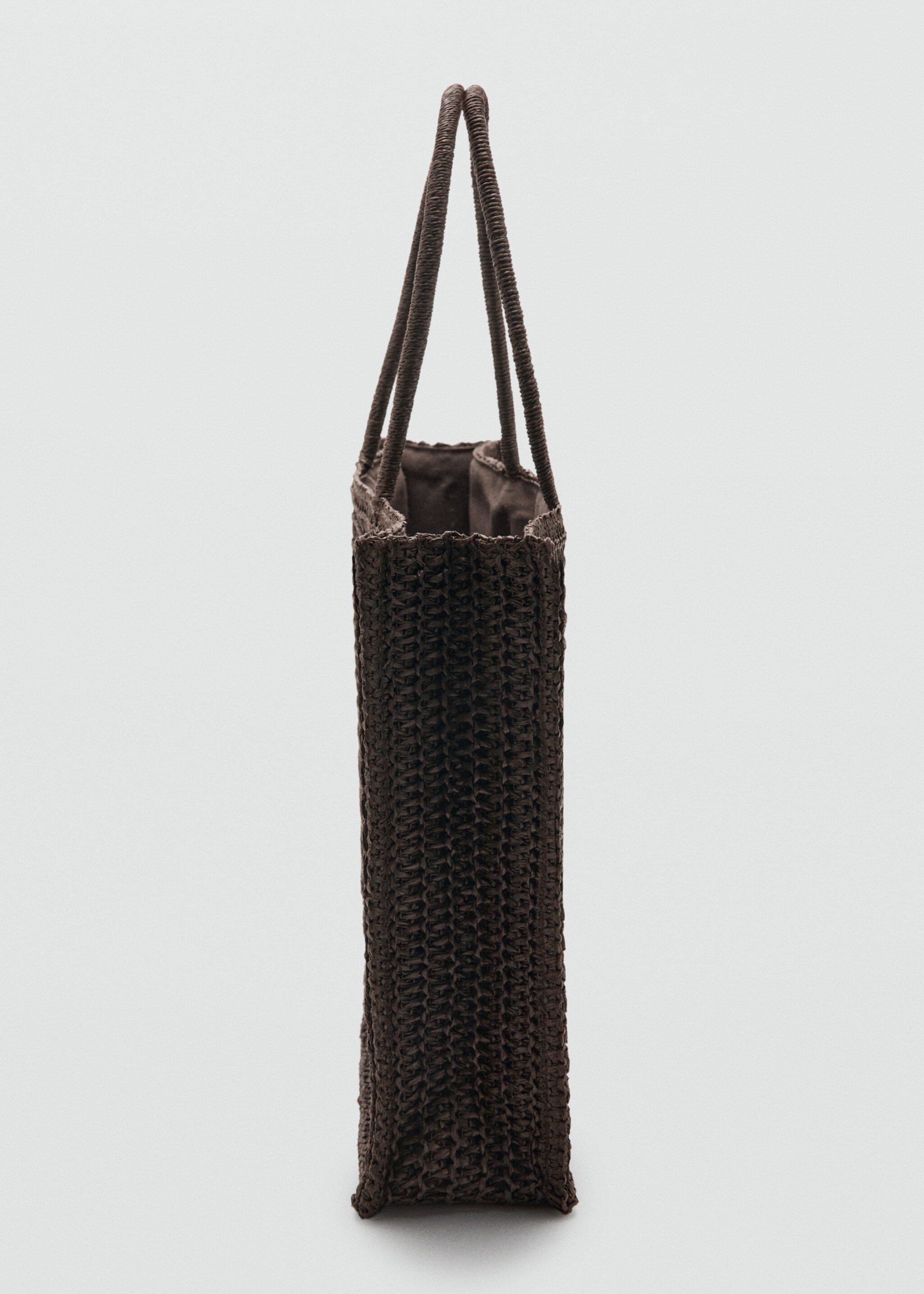 Natural fibre tote bag - Details of the article 1, Chocolate. Ref: 27046737-00.