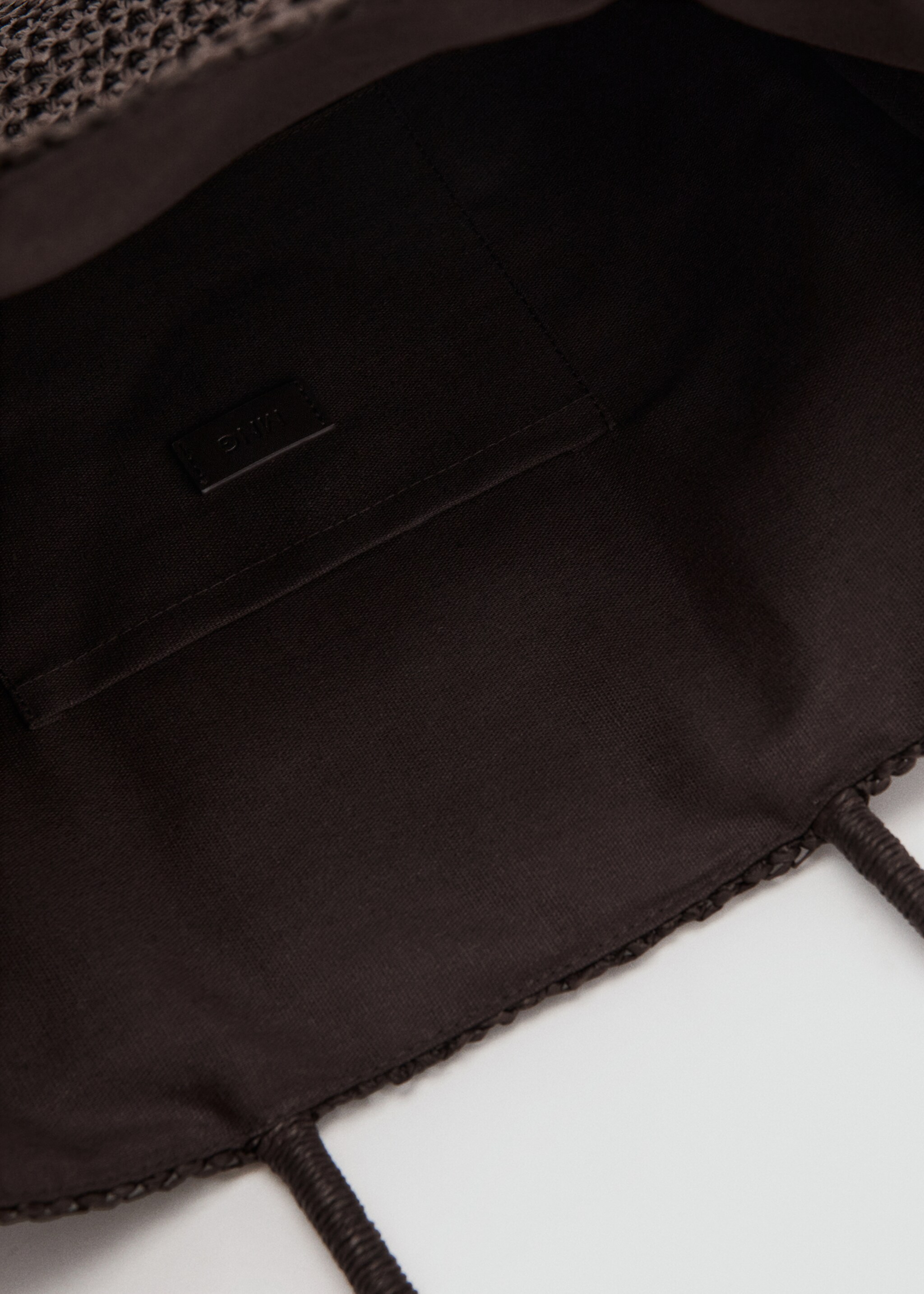 Natural fibre tote bag - Details of the article 2, Chocolate. Ref: 27046737-00.