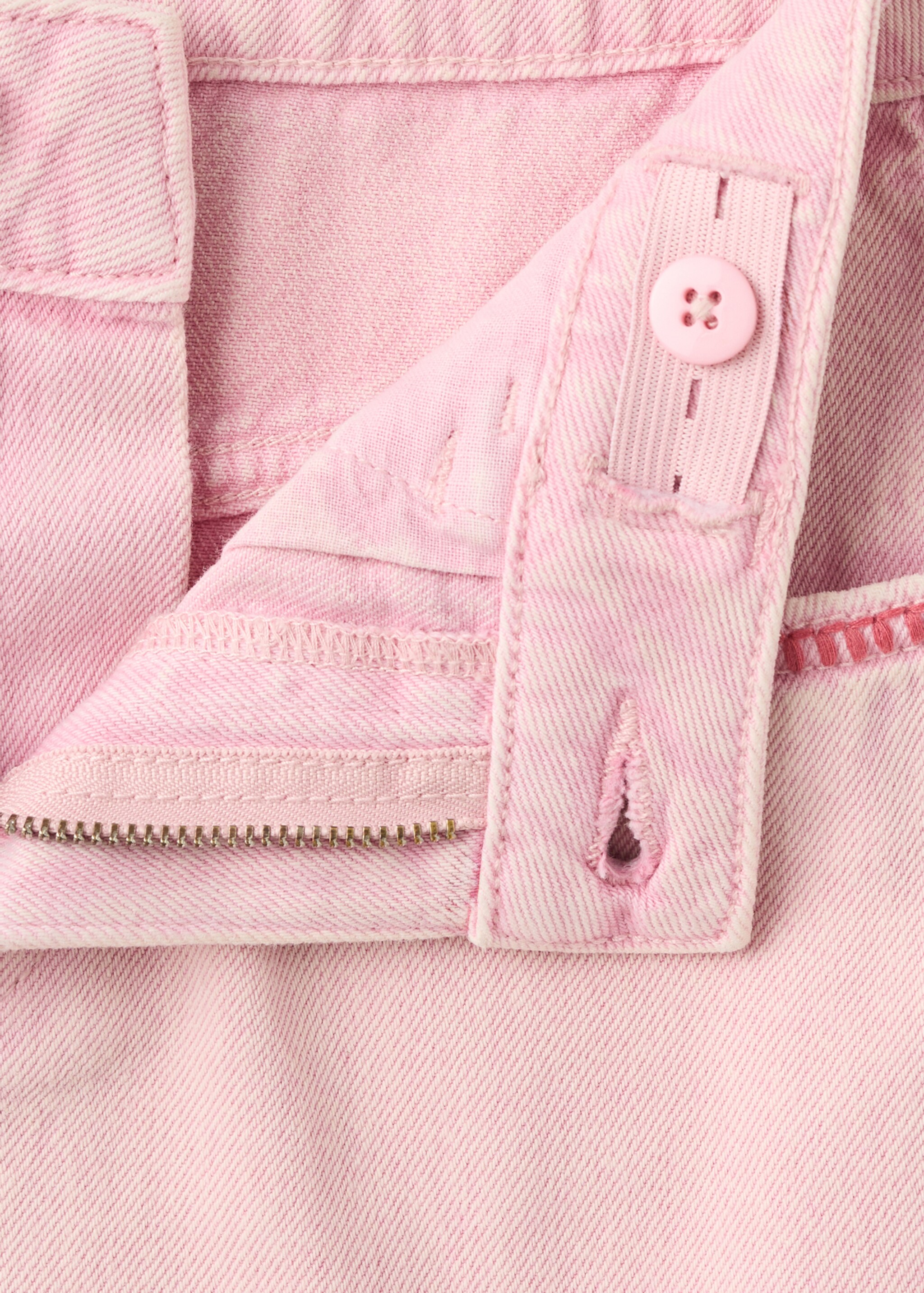 Denim skirt with embroidered details - Details of the article 0, Pink. Ref: 27046742-00.
