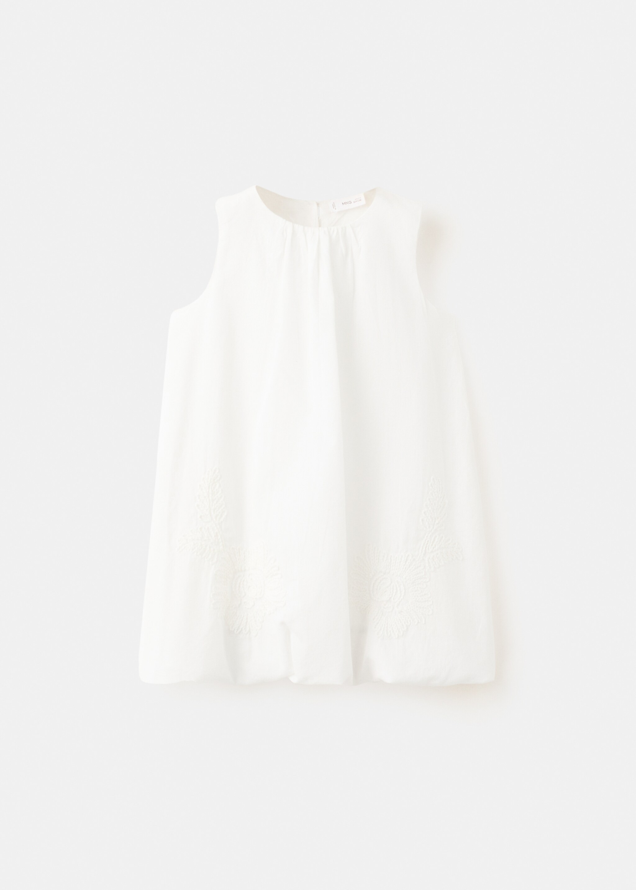 فستان بالون مطرز بزهور - منتج دون نموذج, أبيض. Ref: 27046743-00.