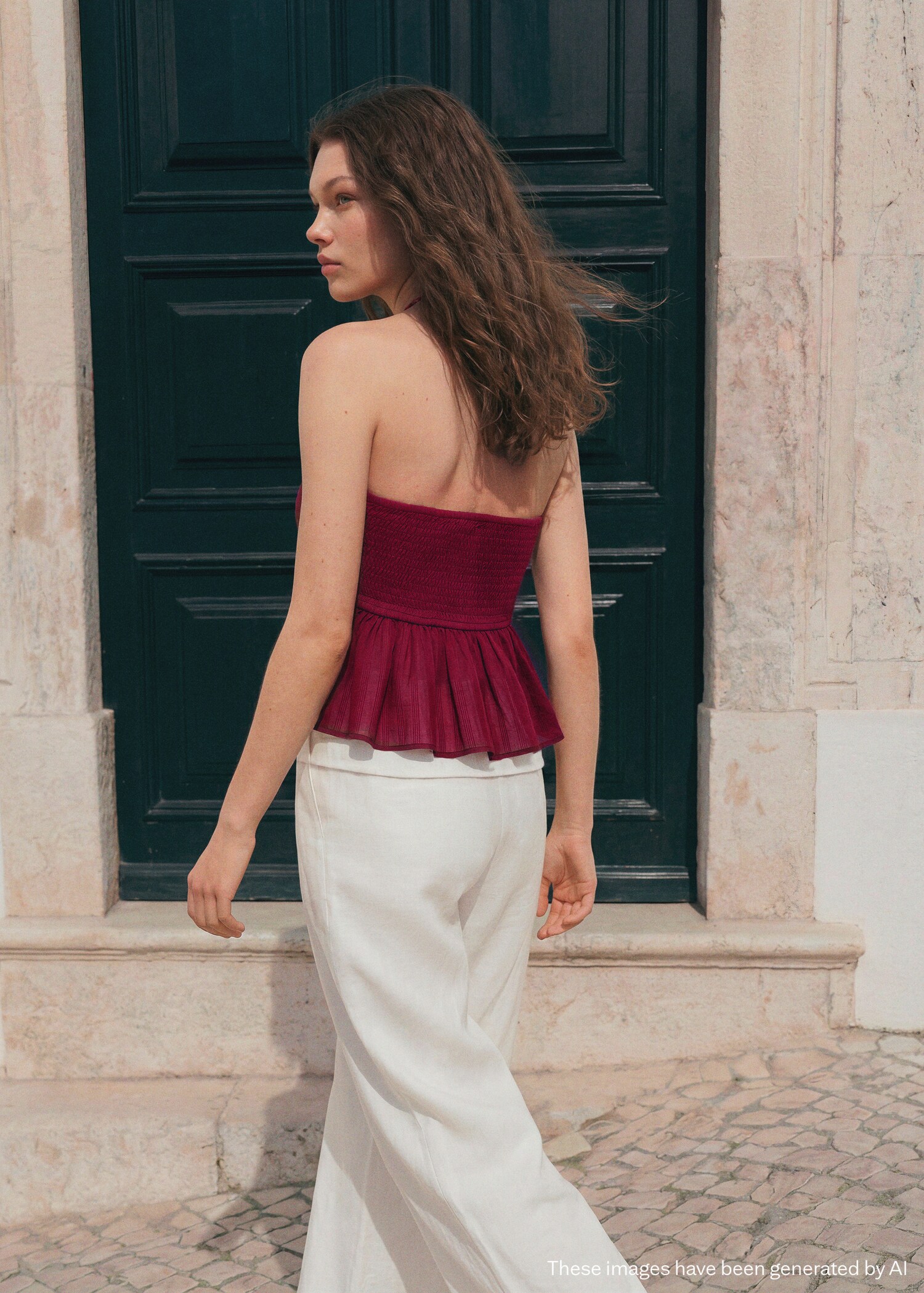 Two-tone crochet top - Reverse of the article