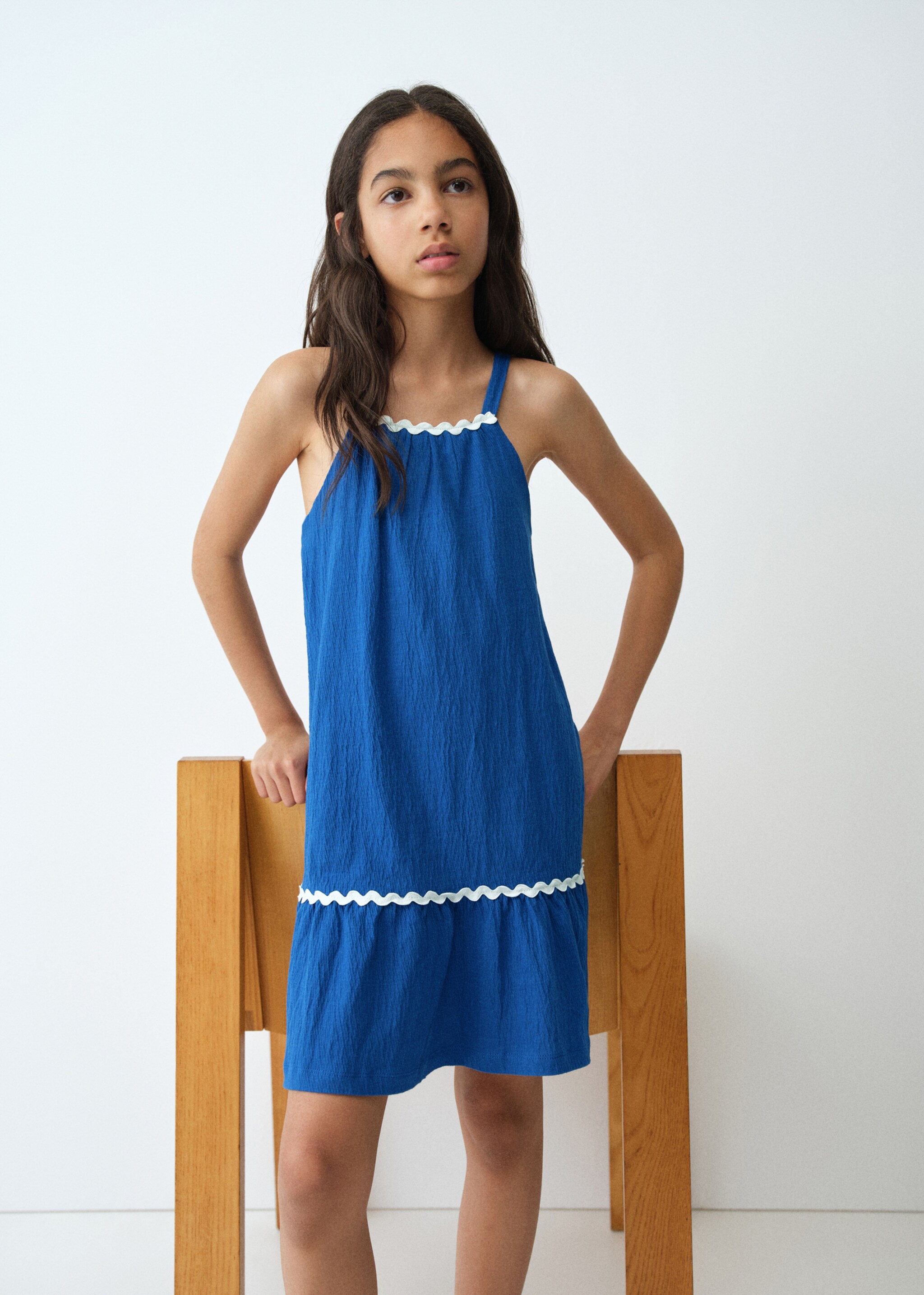 Short strap dress - Medium plane, Vibrant blue. Ref: 27046751-00.