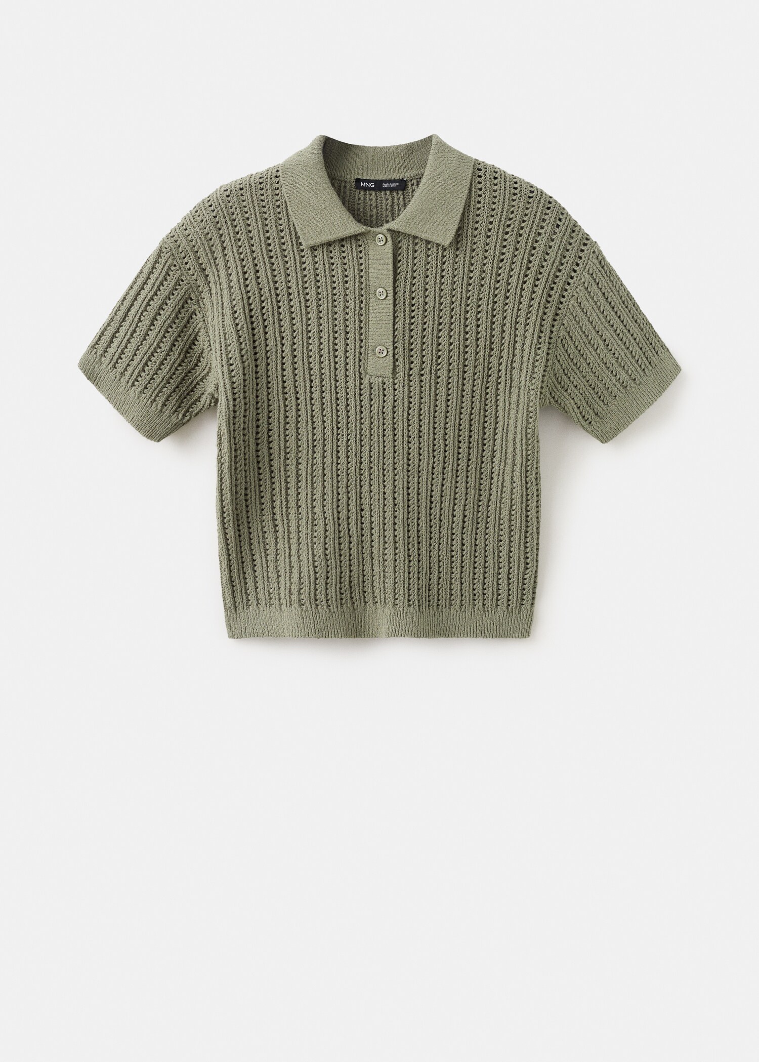 Openwork knitted polo-neck sweater - Article without model