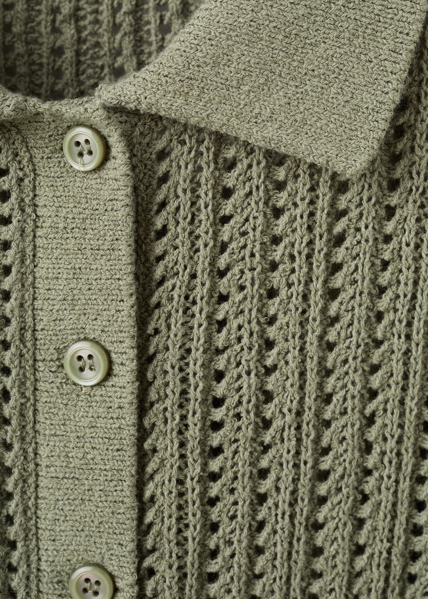 Openwork knitted polo-neck sweater - Details of the article 0