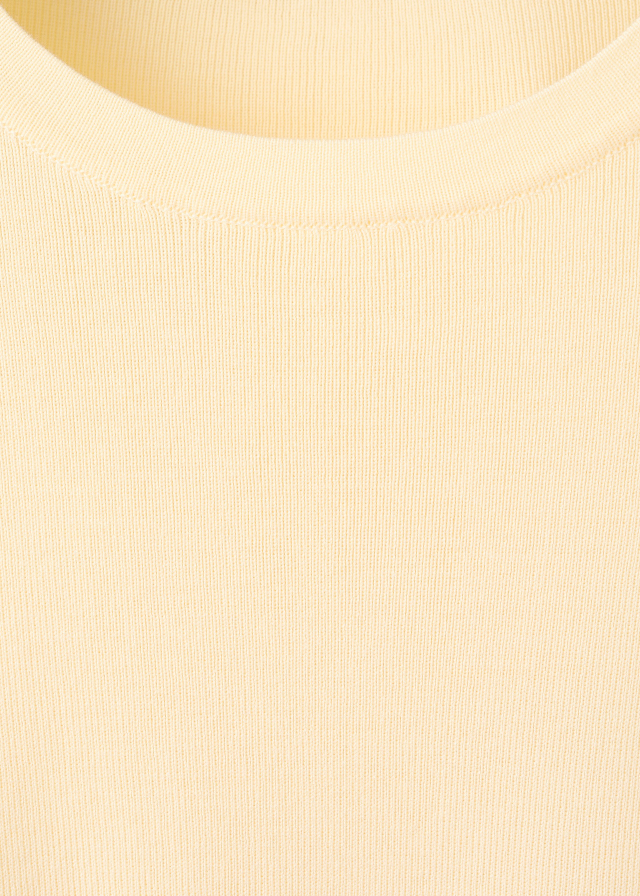 Short-sleeved knitted cotton sweater - Details of the article 0, Pastel Yellow. Ref: 27047144-00.