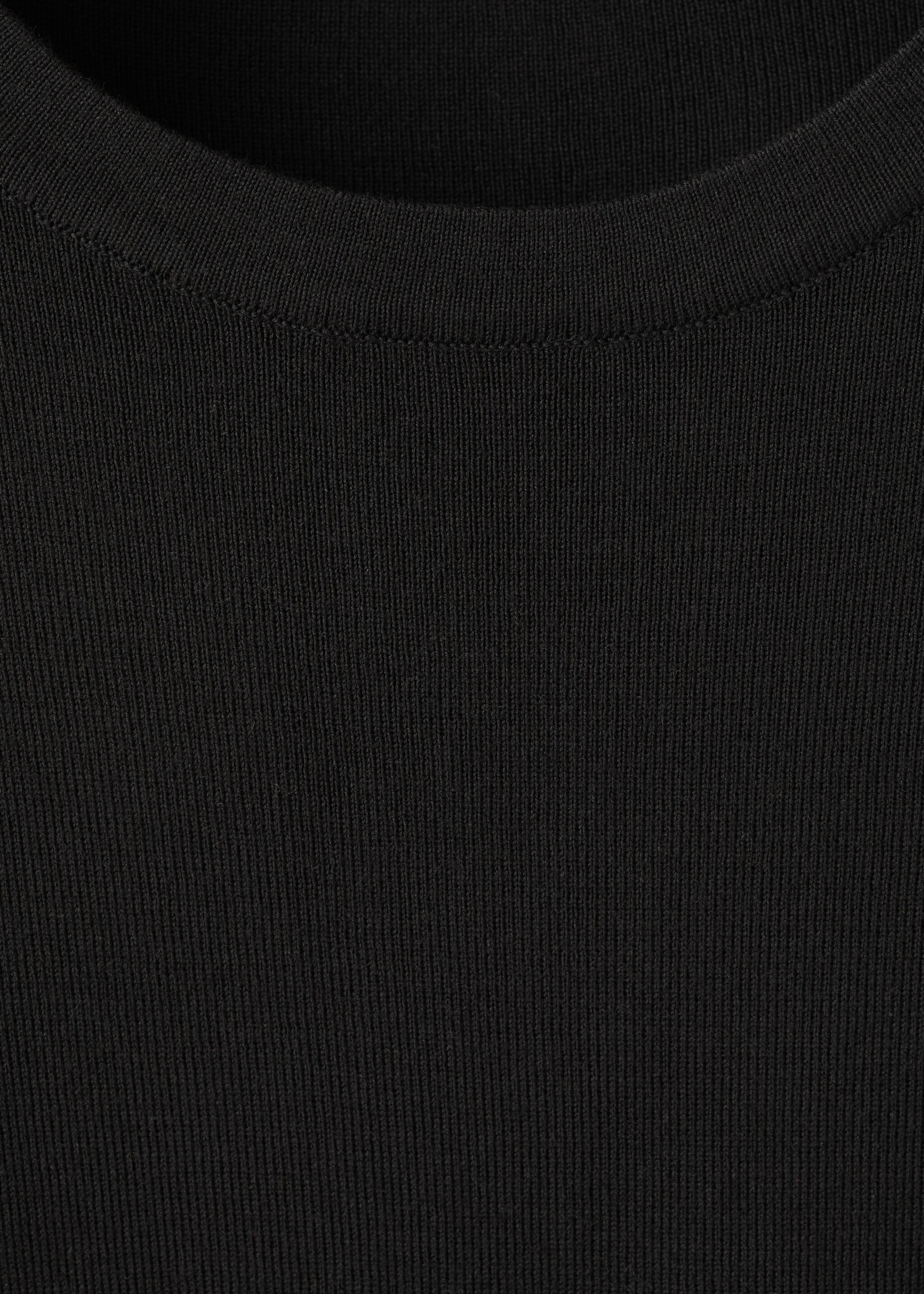 Short-sleeved knitted cotton sweater - Details of the article 0, Black. Ref: 27047144-00.