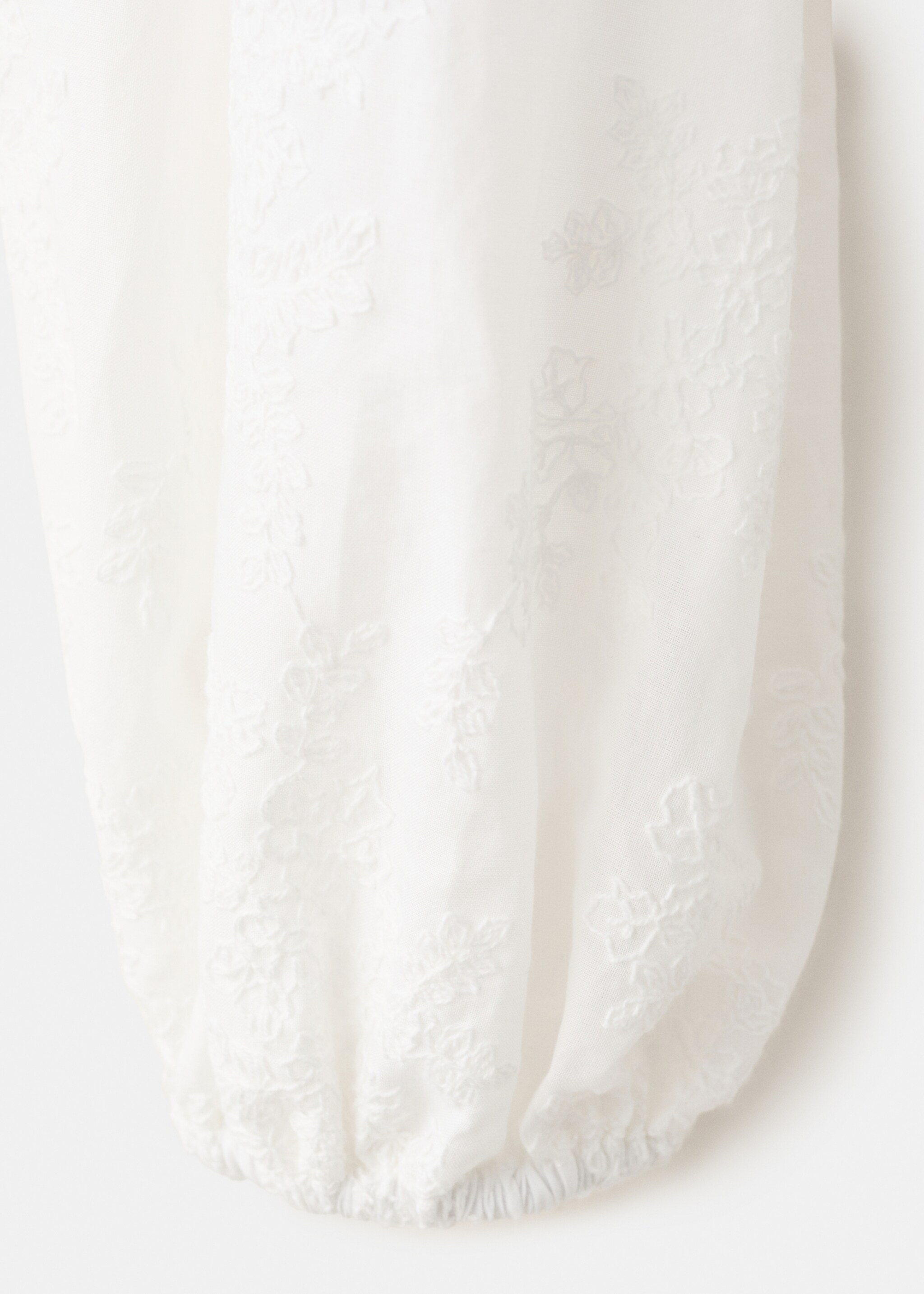 Ruffled embroidered blouse - Details of the article 0, Off White. Ref: 27047145-00.