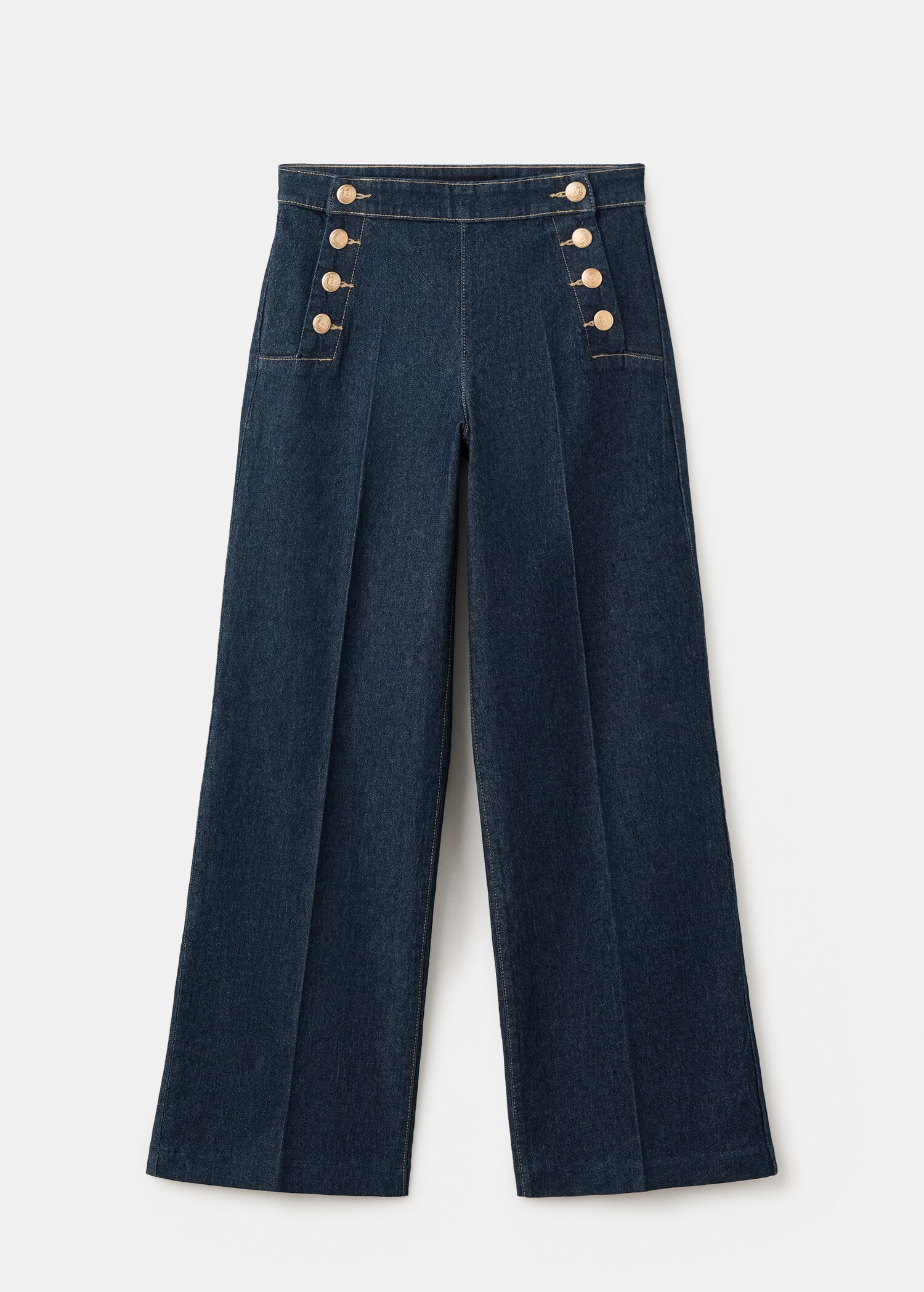 Wide-leg jeans with side buttons - Article without model