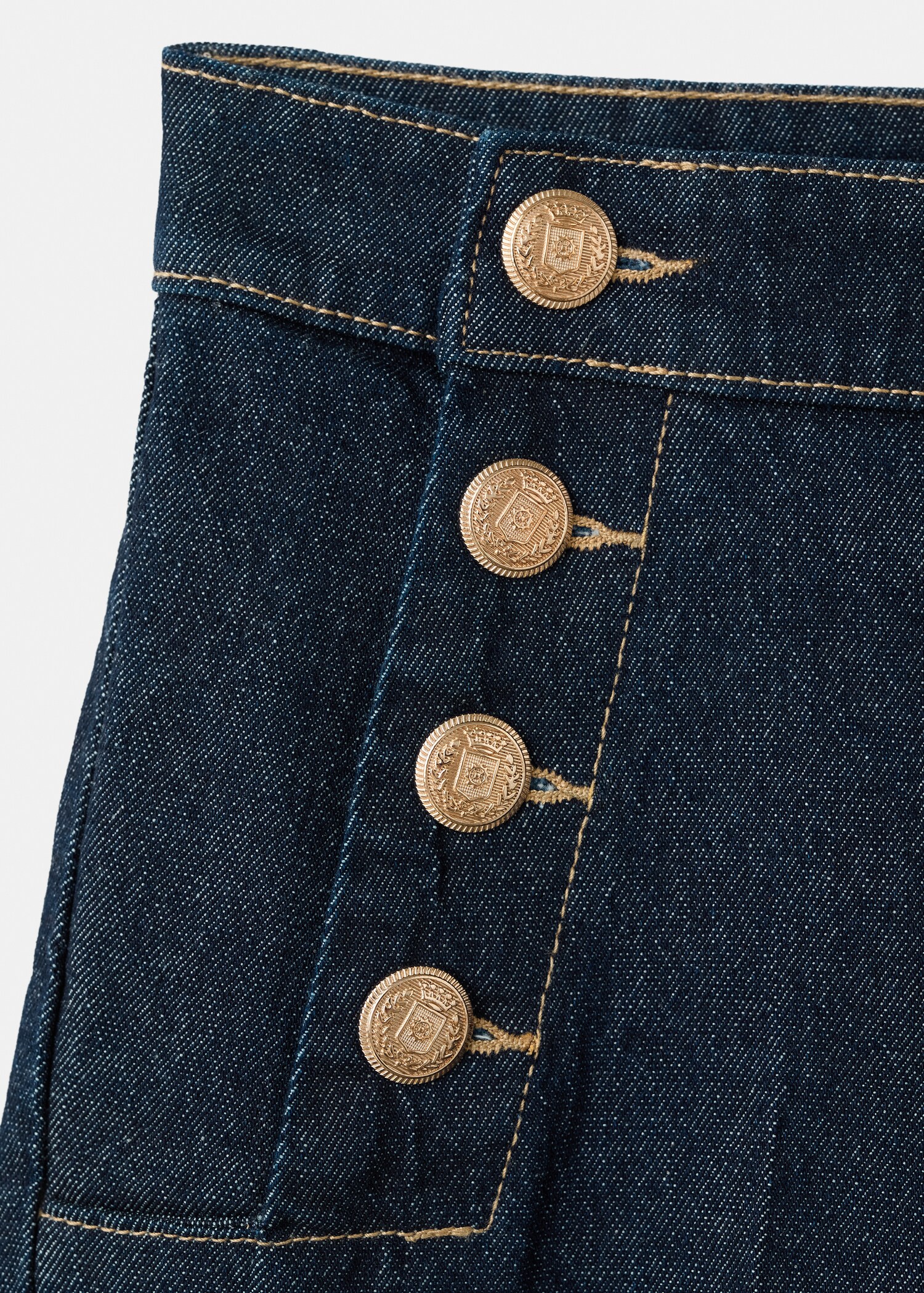 Wide-leg jeans with side buttons - Details of the article 0